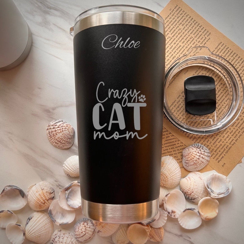 Cat Mom 20oz Engraved Tumbler