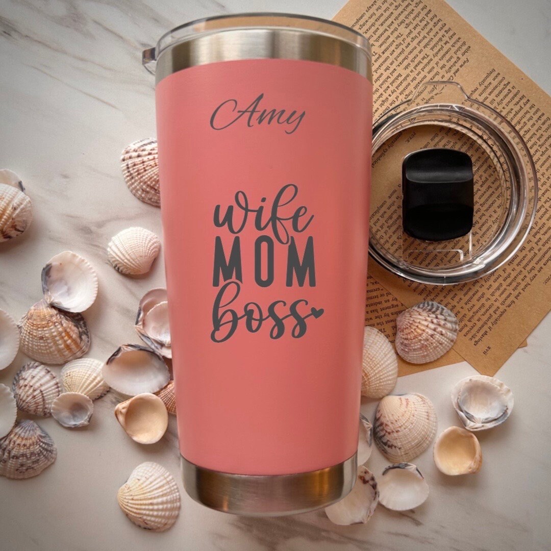 Wife Mom Boss 20oz Engraved Tumbler