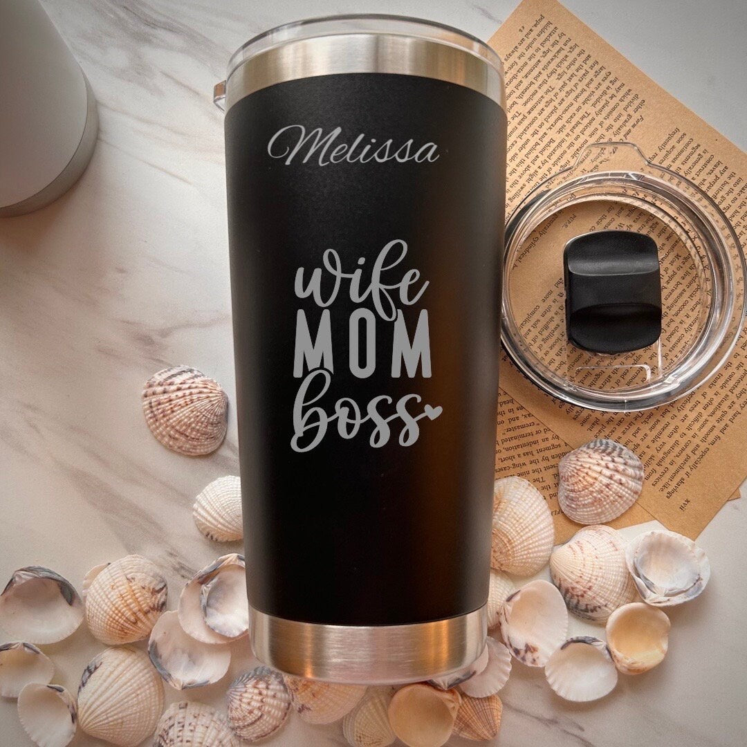 Wife Mom Boss 20oz Engraved Tumbler