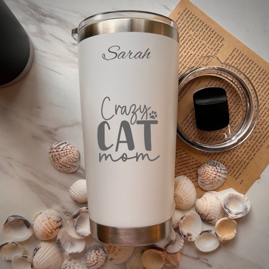 Cat Mom 20oz Engraved Tumbler