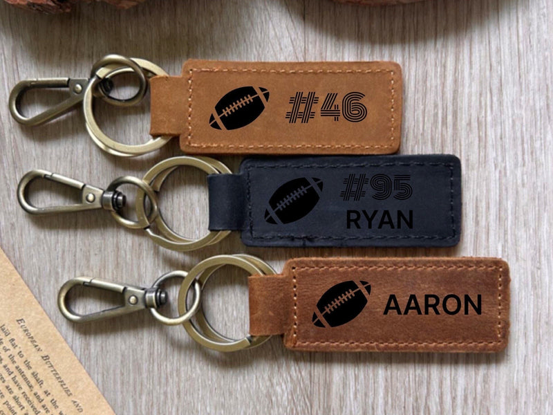 Football Leather Keychain