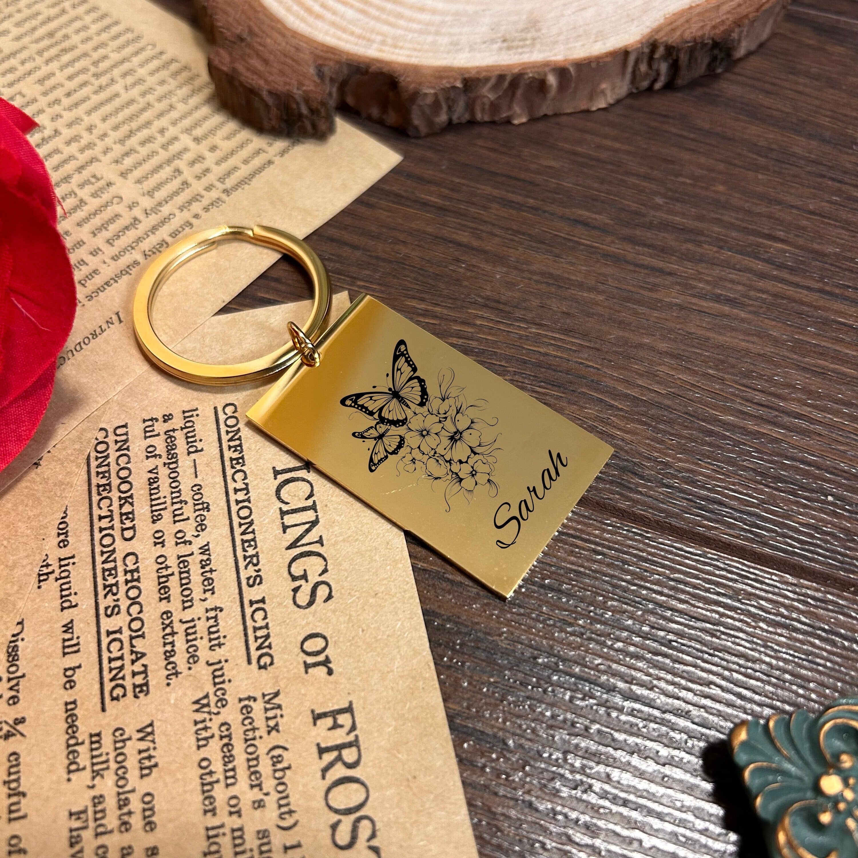 Butterfly Keychain Stainless Steel