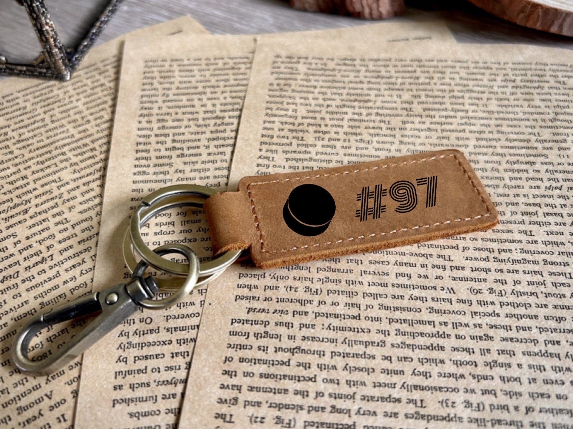 Hockey Leather Keychain