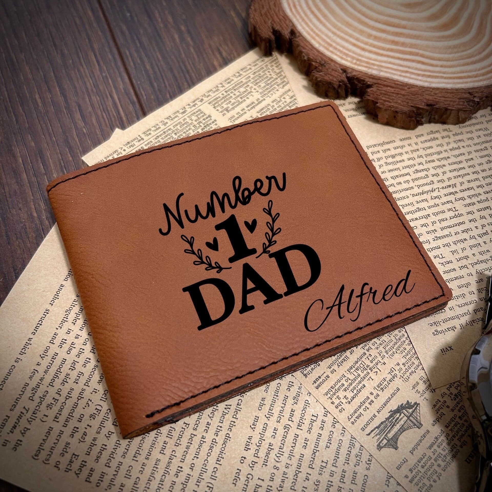 Dad Leather Wallet - Design #71