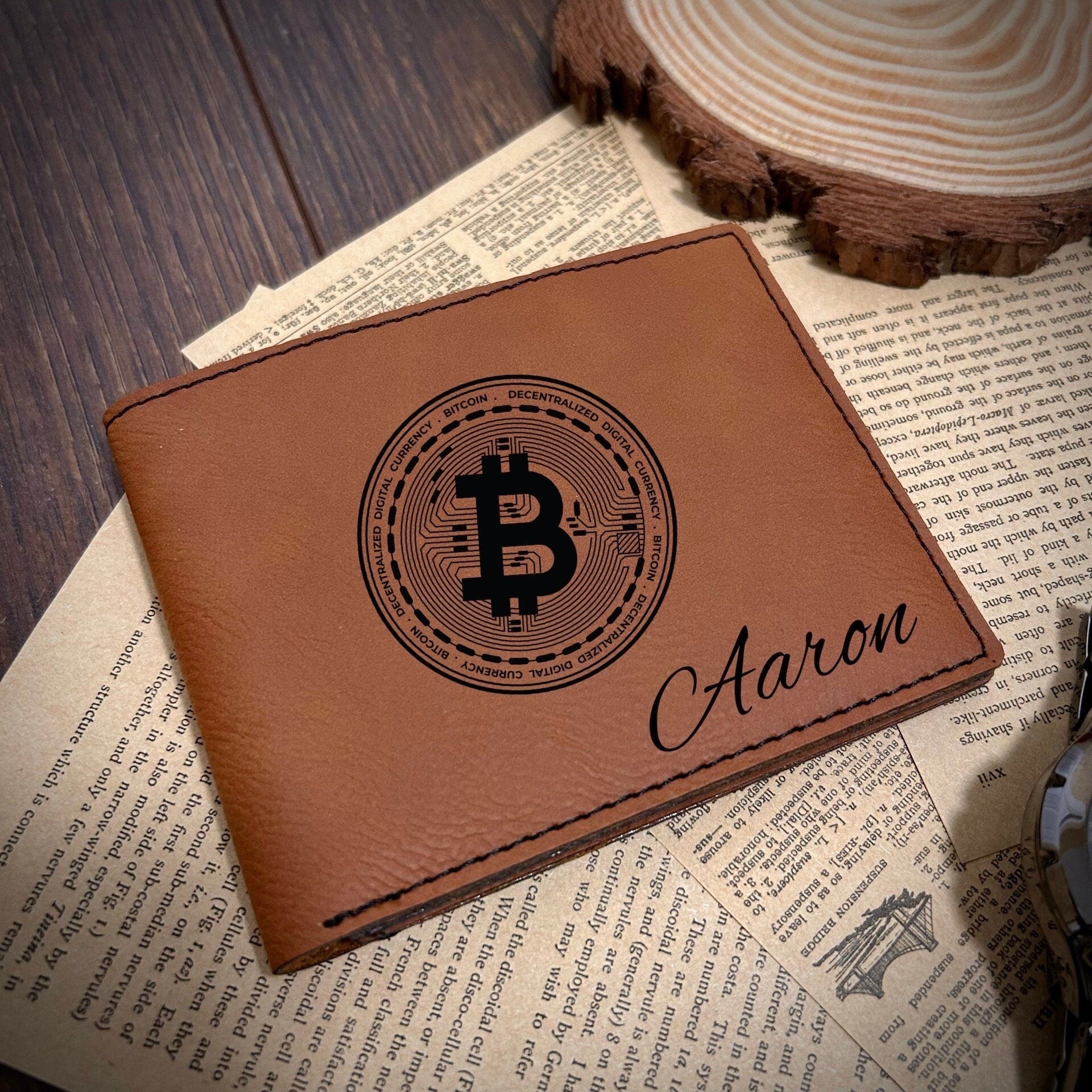 Bitcoin Leather Wallet
