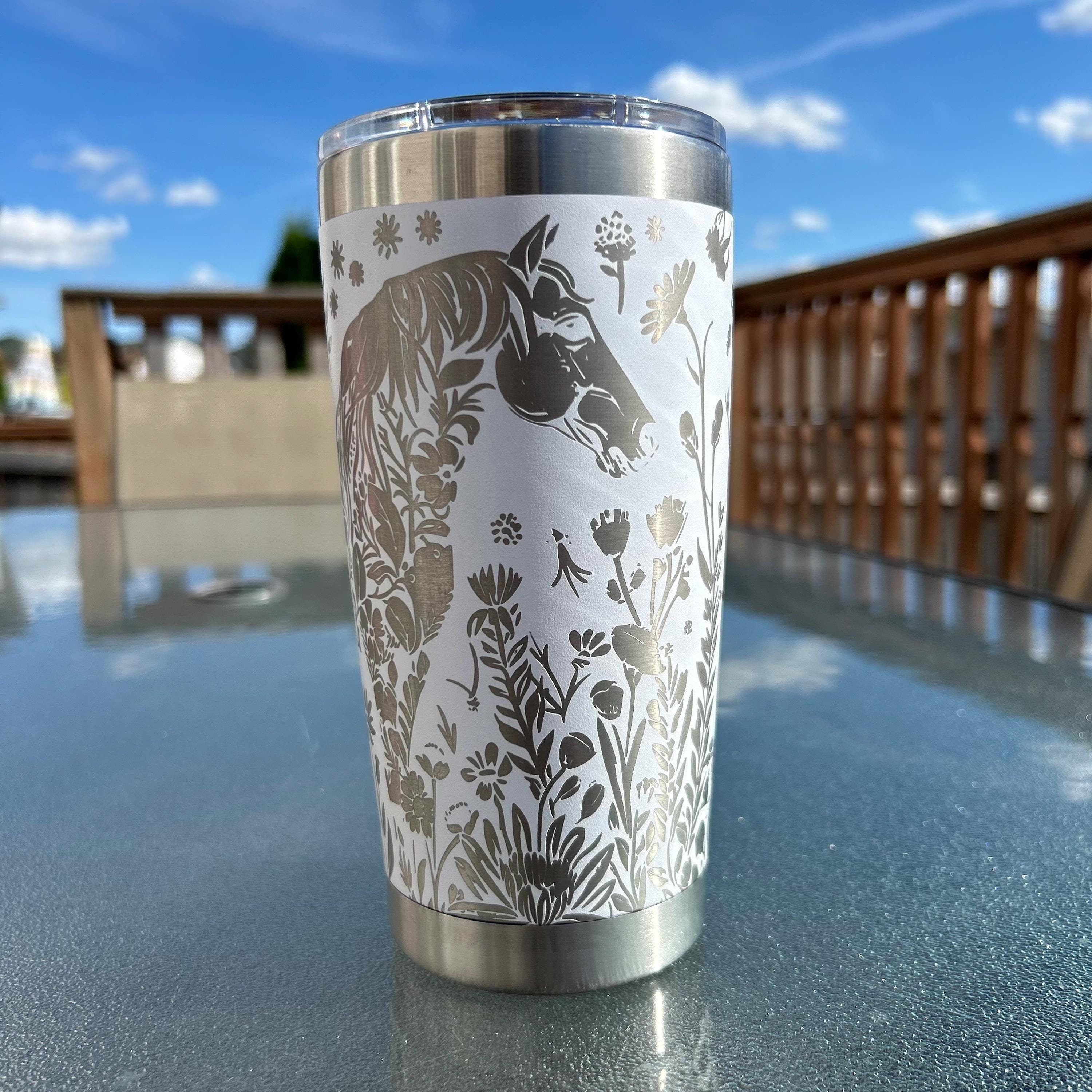 Wild Horse Fully Engraved 20oz Tumbler