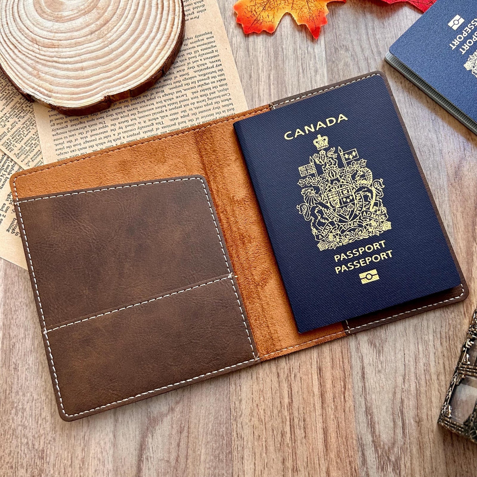 Gold Floral Passport Cover