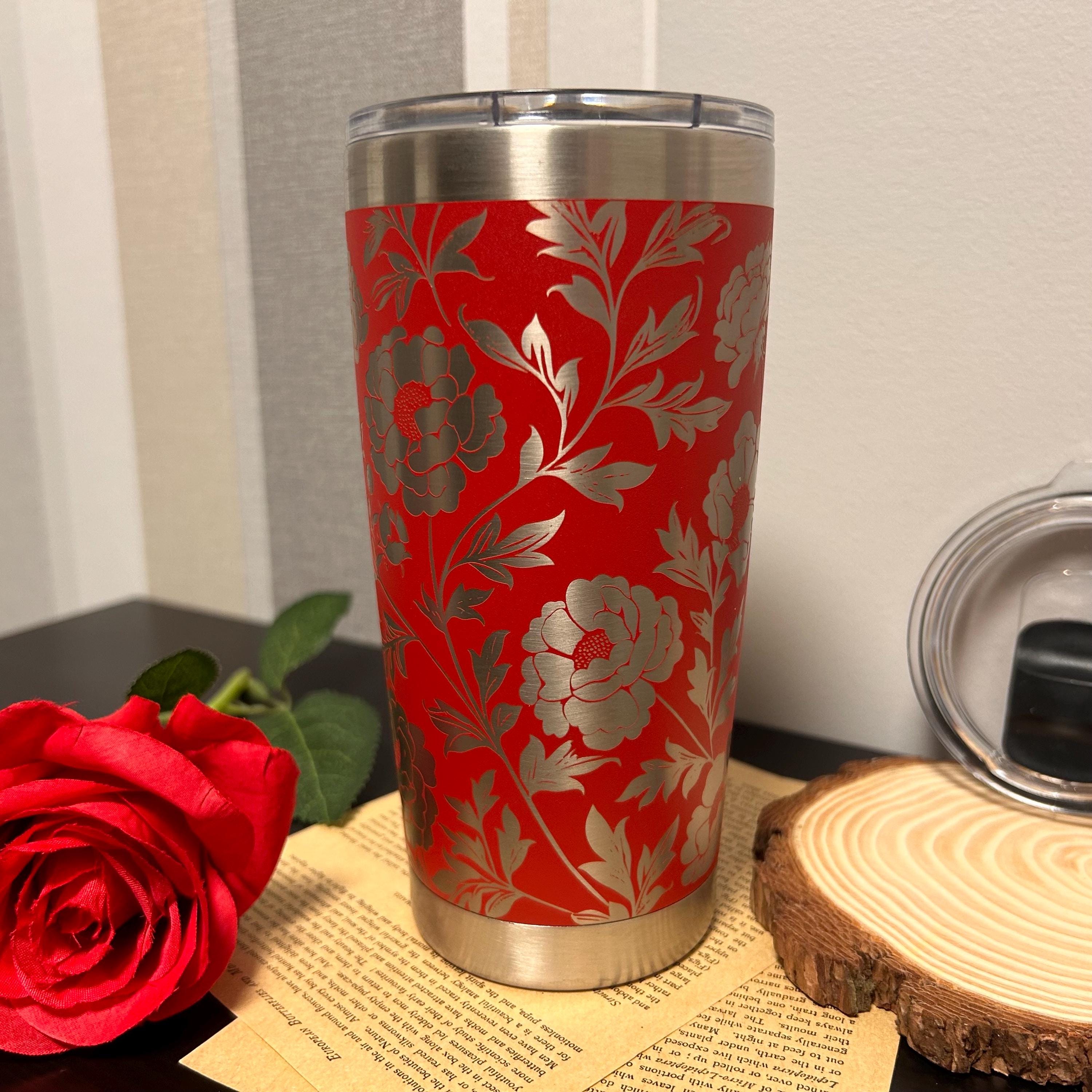 Flower 20oz Tumbler 360 Engraved