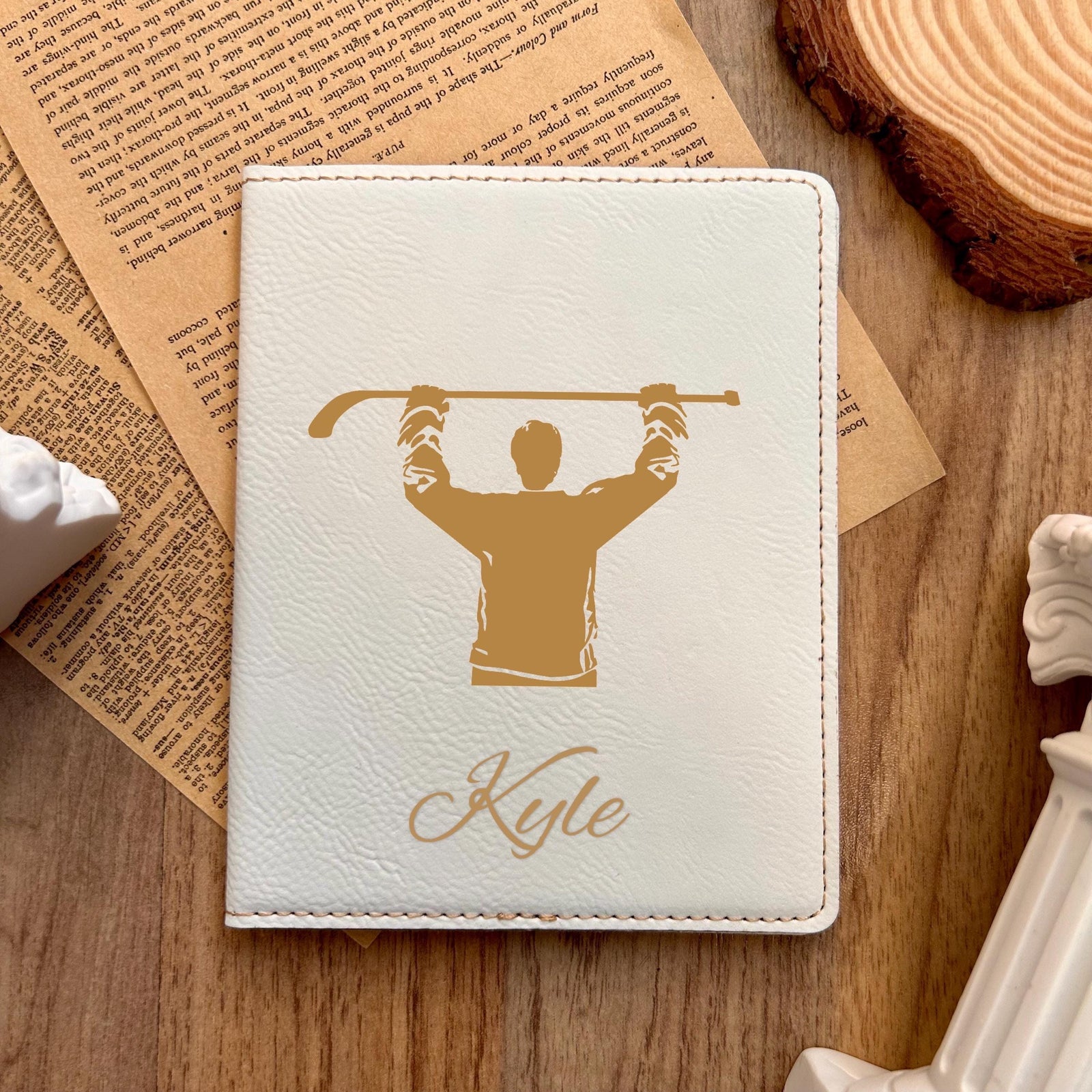 Gold Hockey Passport Cover
