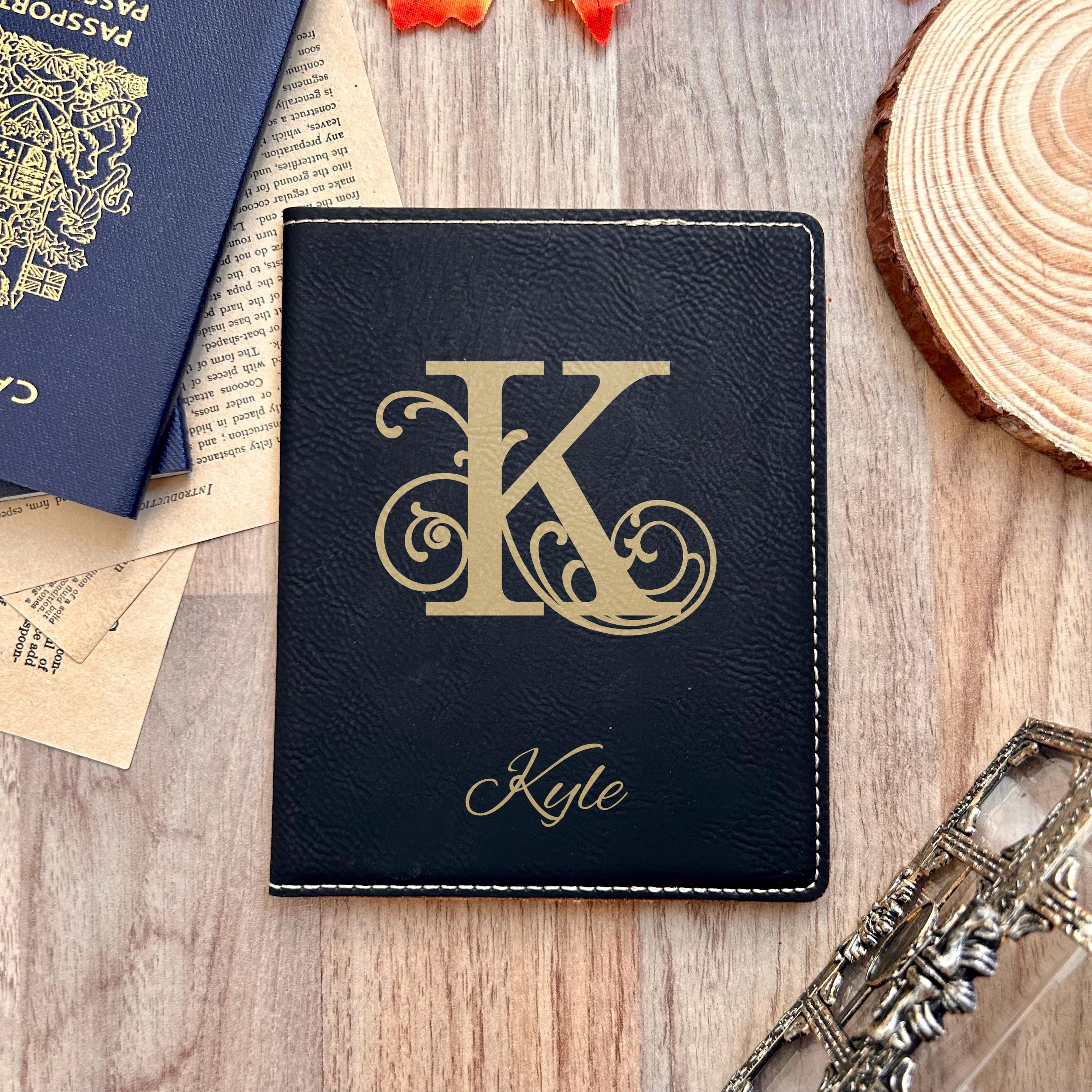 Gold Monogram Passport Cover
