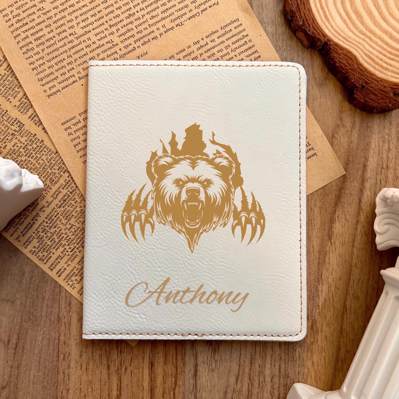 Gold Bear Passport Cover