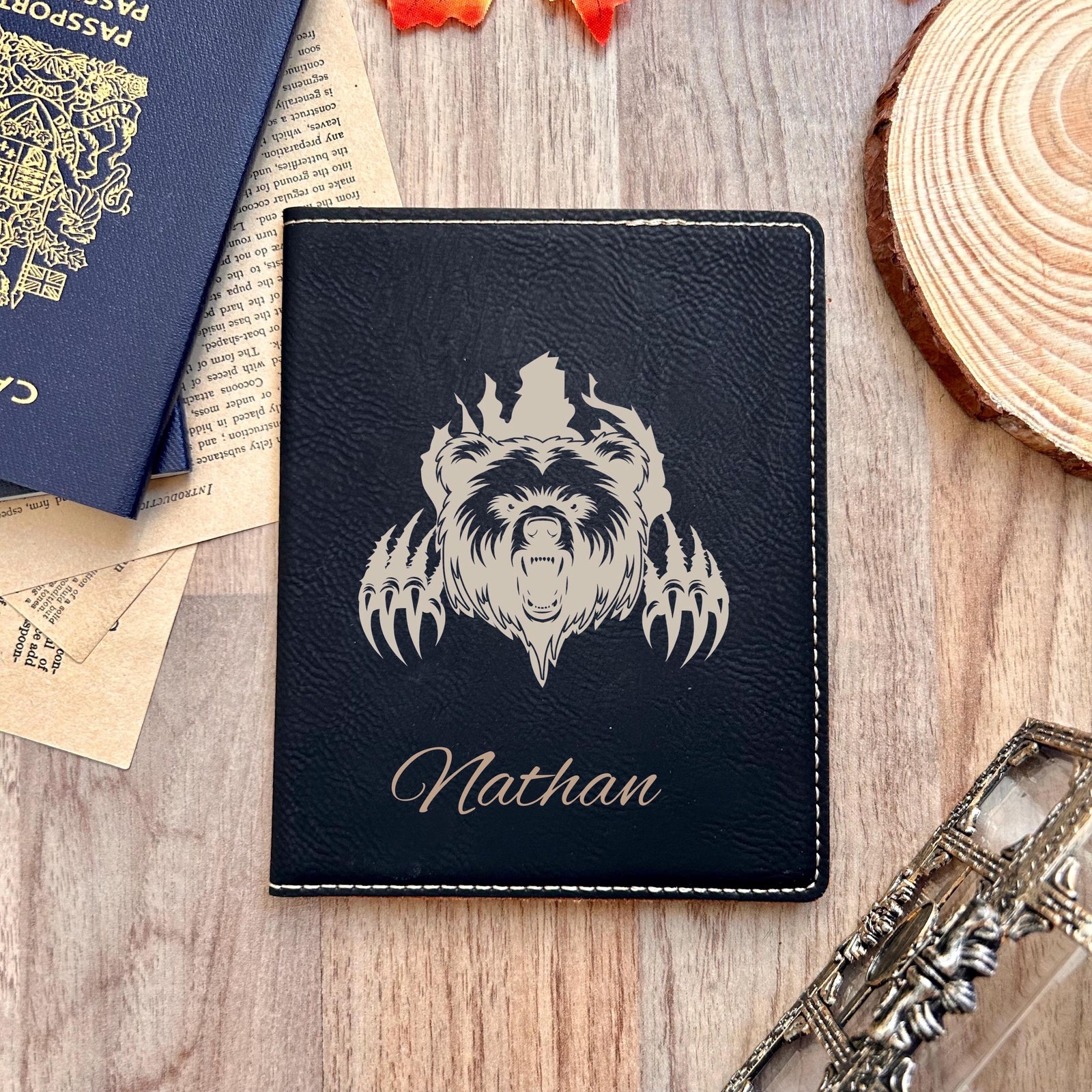 Gold Bear Passport Cover
