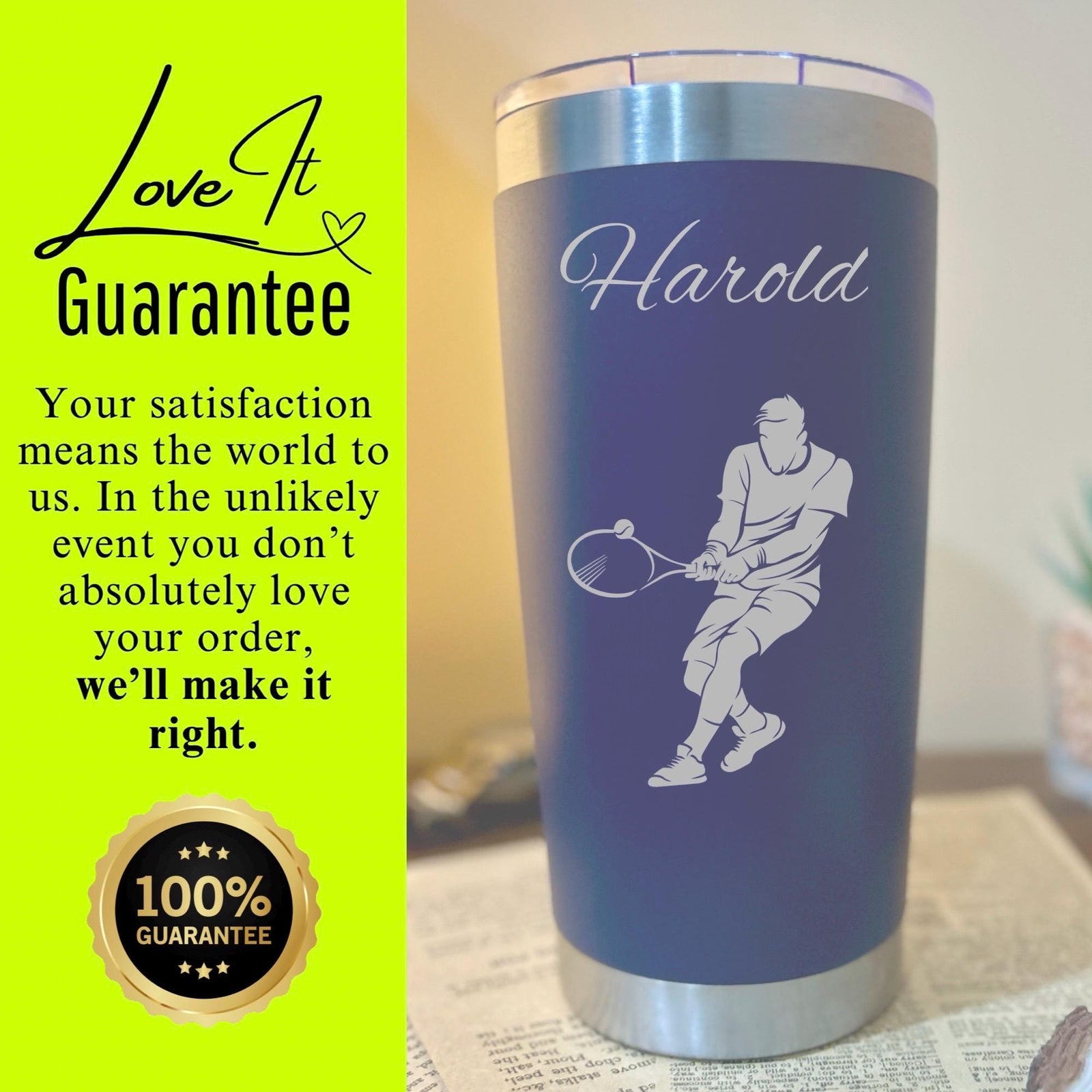 Tennis 20oz Engraved Tumbler