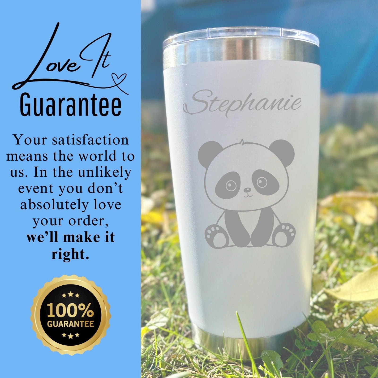 Panda 20oz Engraved Tumbler