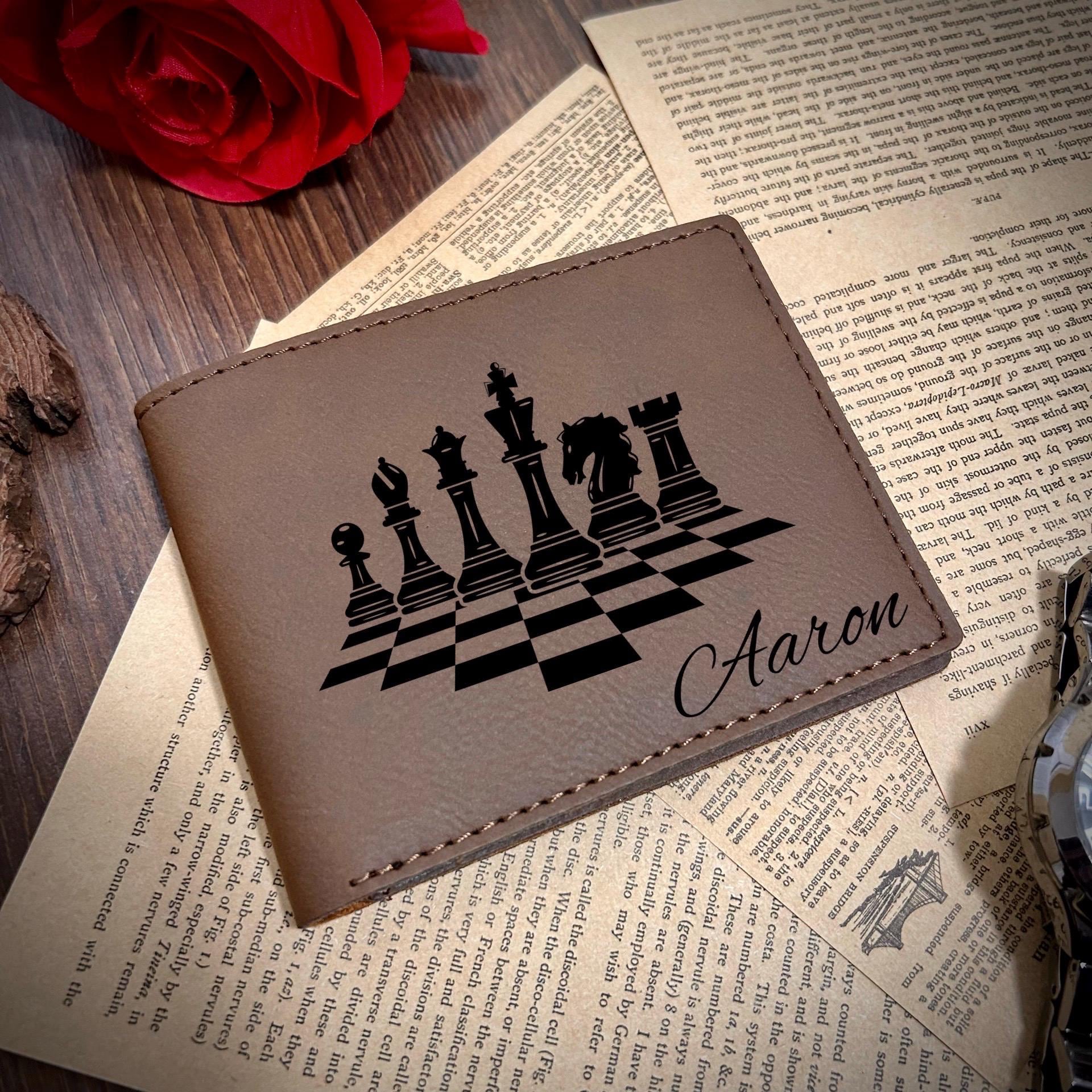 Chess Board Leather Wallet