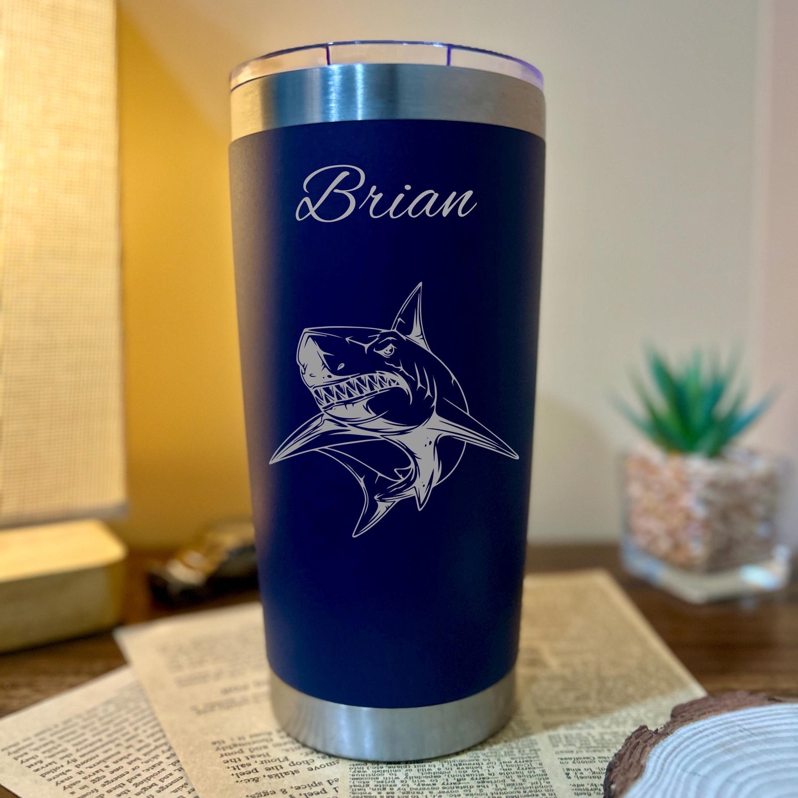 Shark 20oz Engraved Tumbler