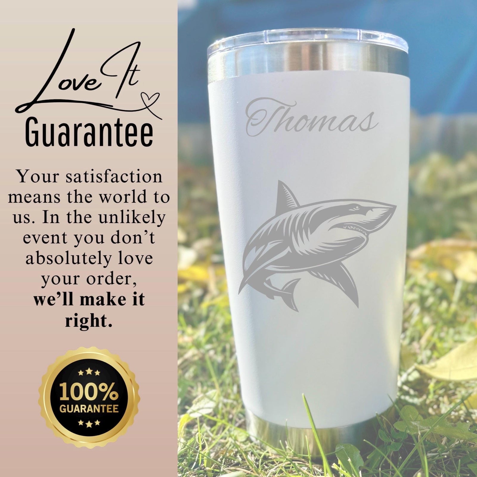 Shark 20oz Engraved Tumbler