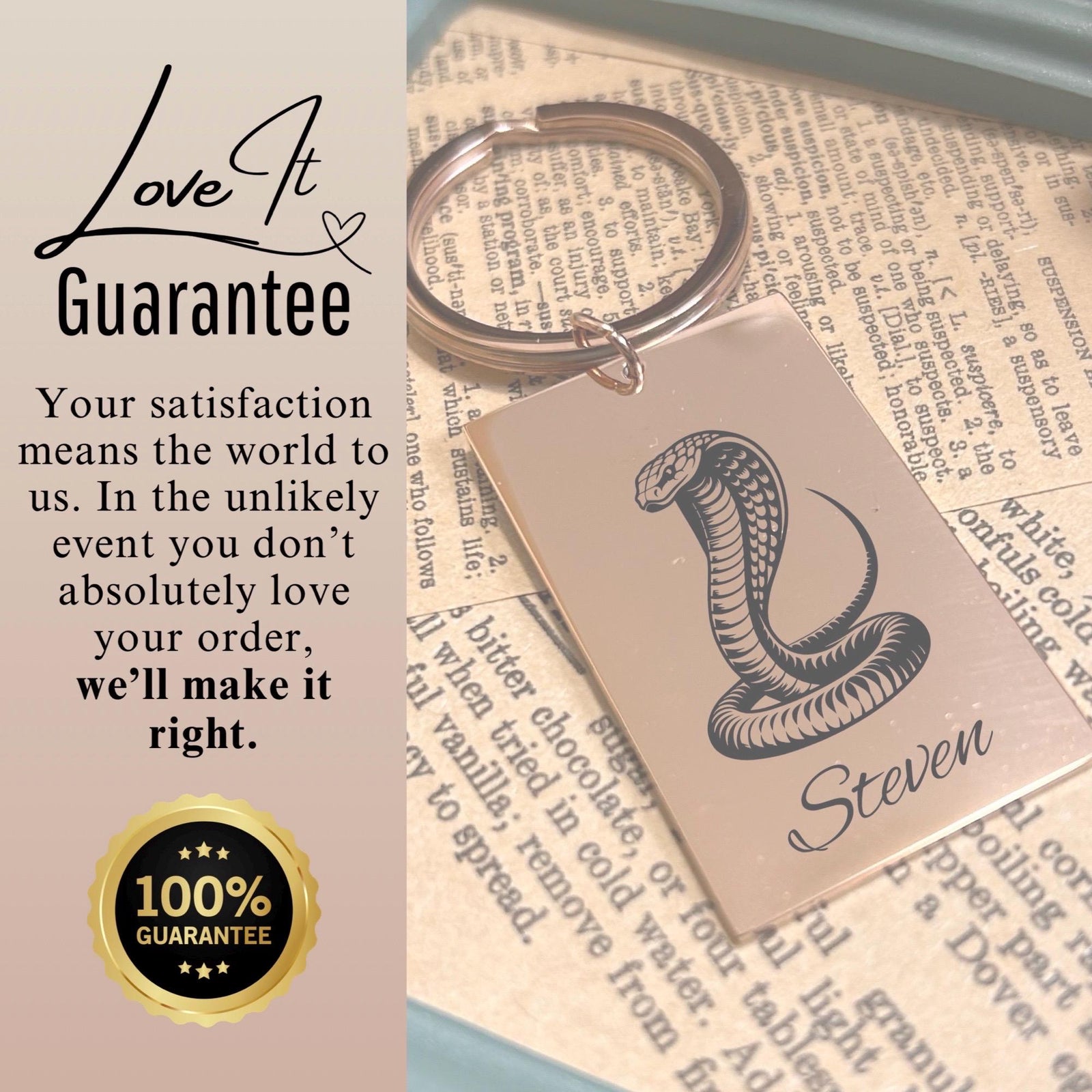 King Cobra Keychain Stainless Steel