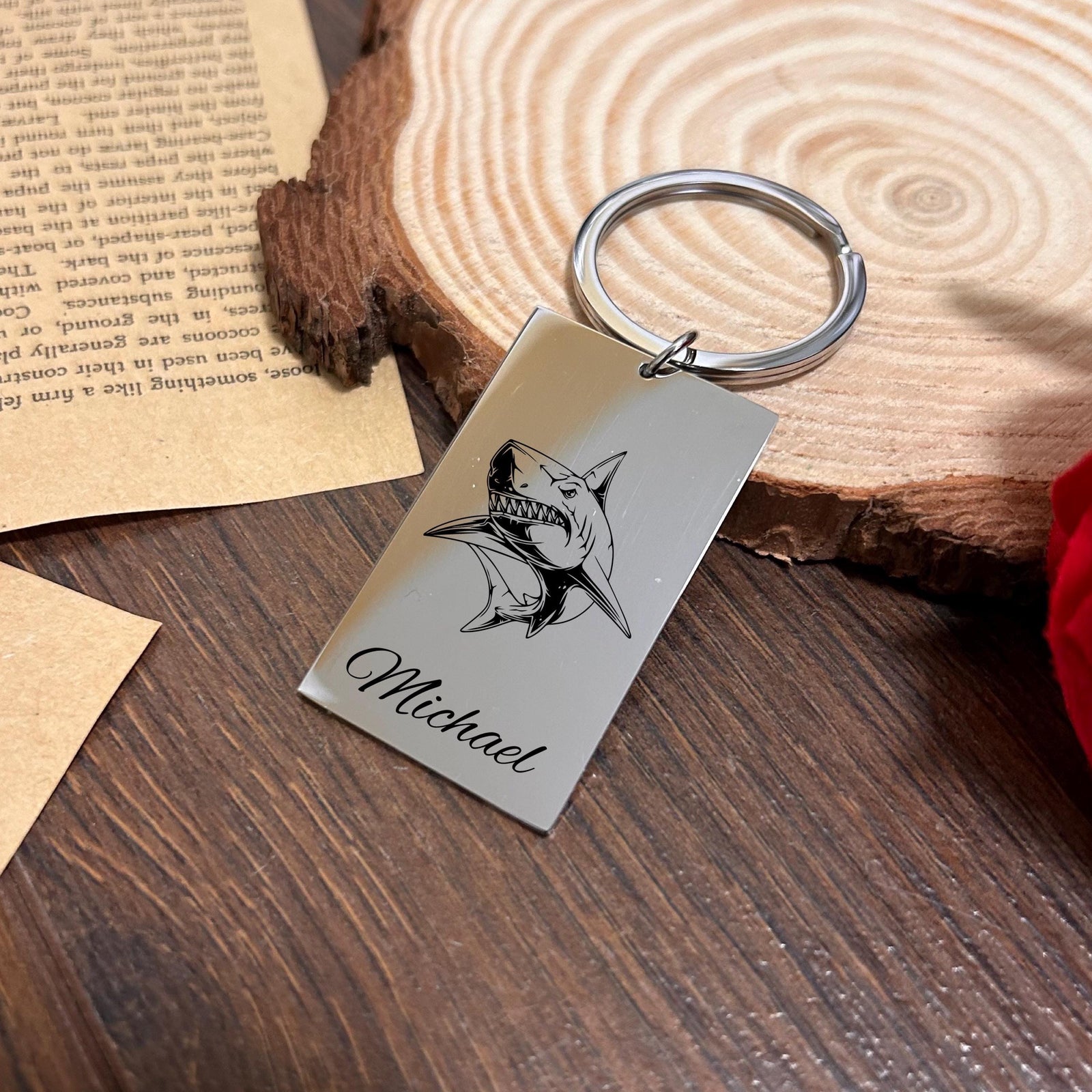 Shark Keychain Stainless Steel