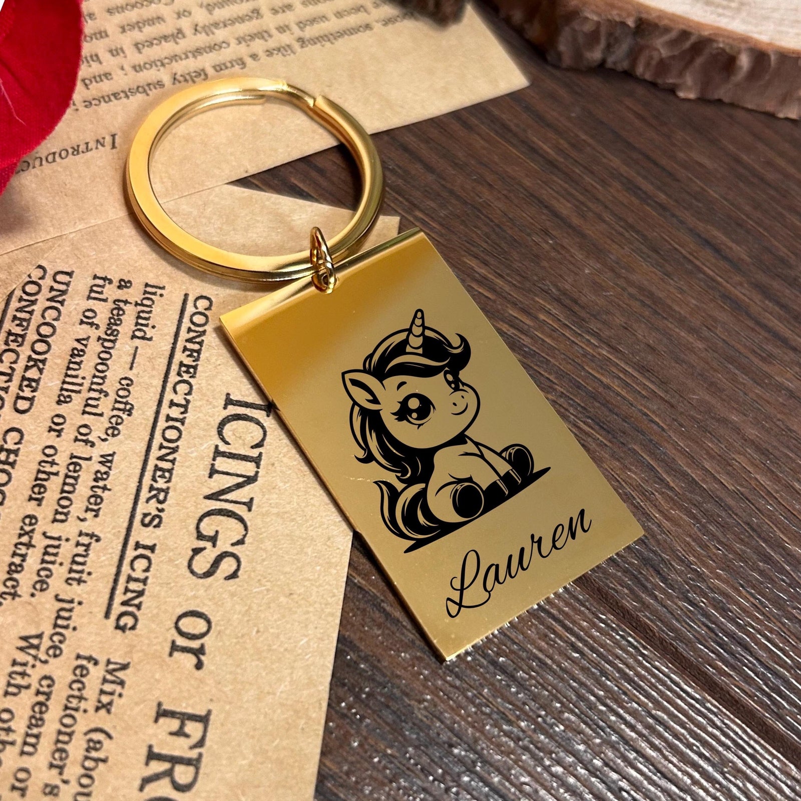 Unicorn Keychain Stainless Steel