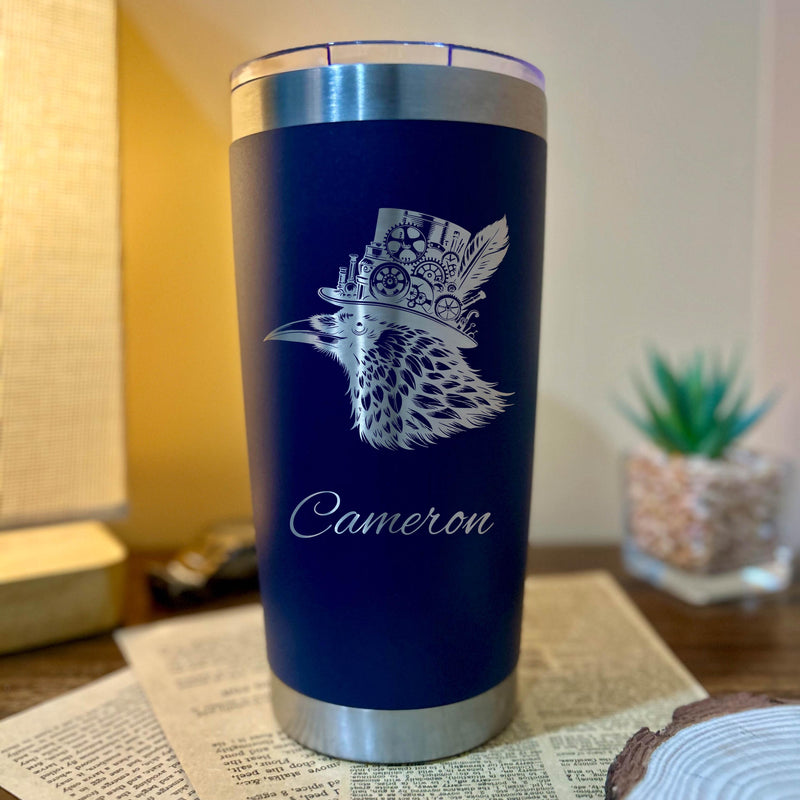 Steampunk Raven 20oz Engraved Tumbler