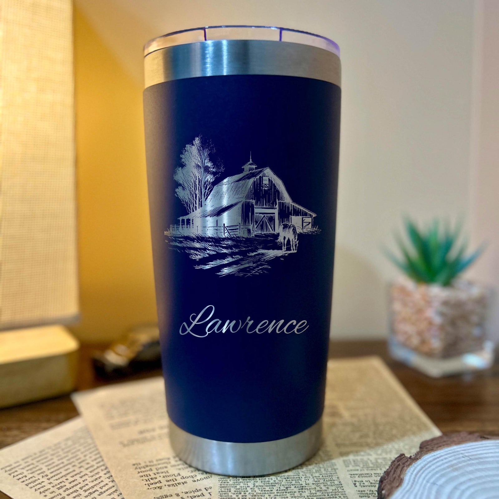 Barn and Horse 20oz Engraved Tumbler