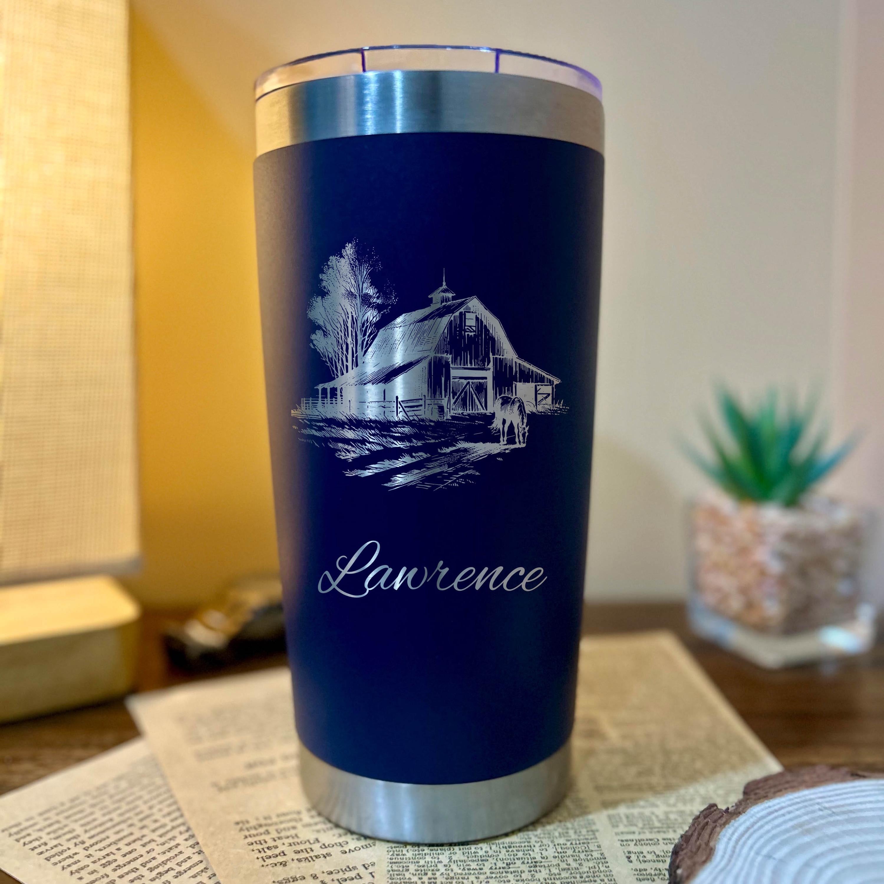 Barn and Horse 20oz Engraved Tumbler