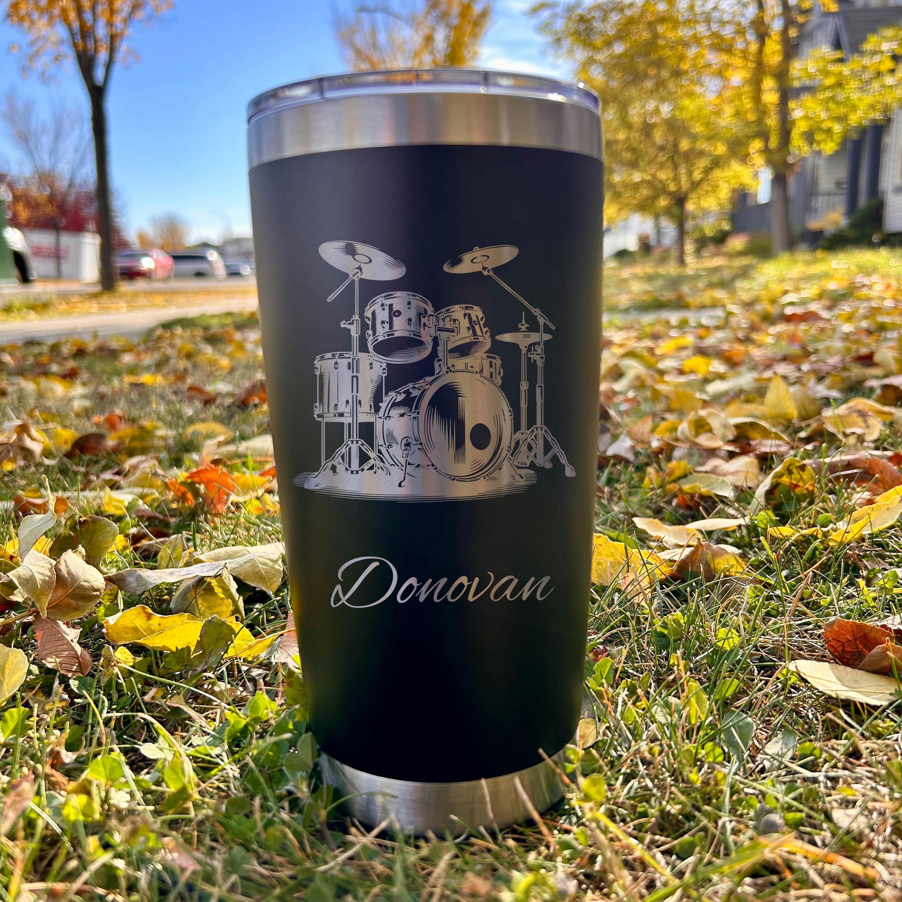 Drum Set 20oz Engraved Tumbler
