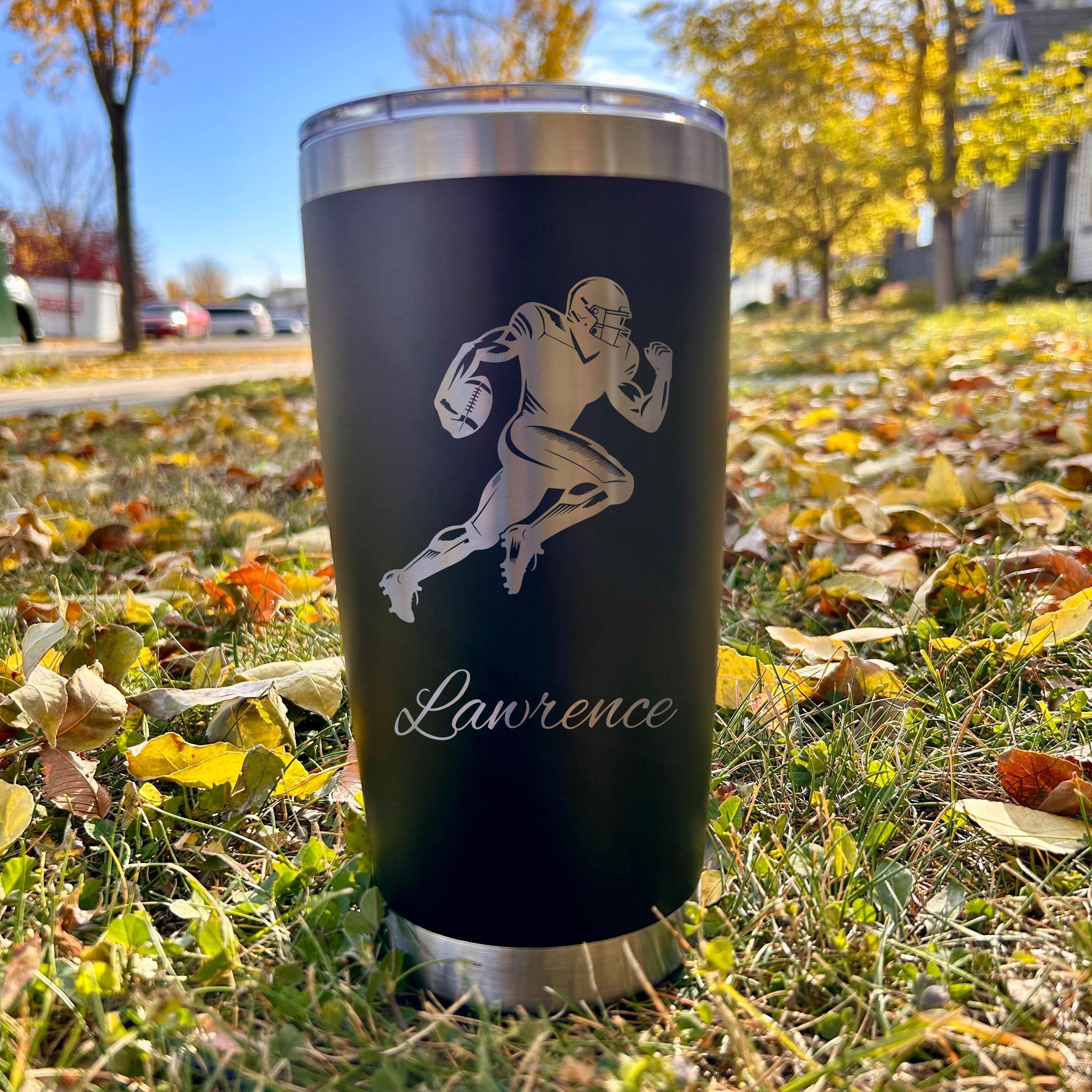 Football 20oz Engraved Tumbler
