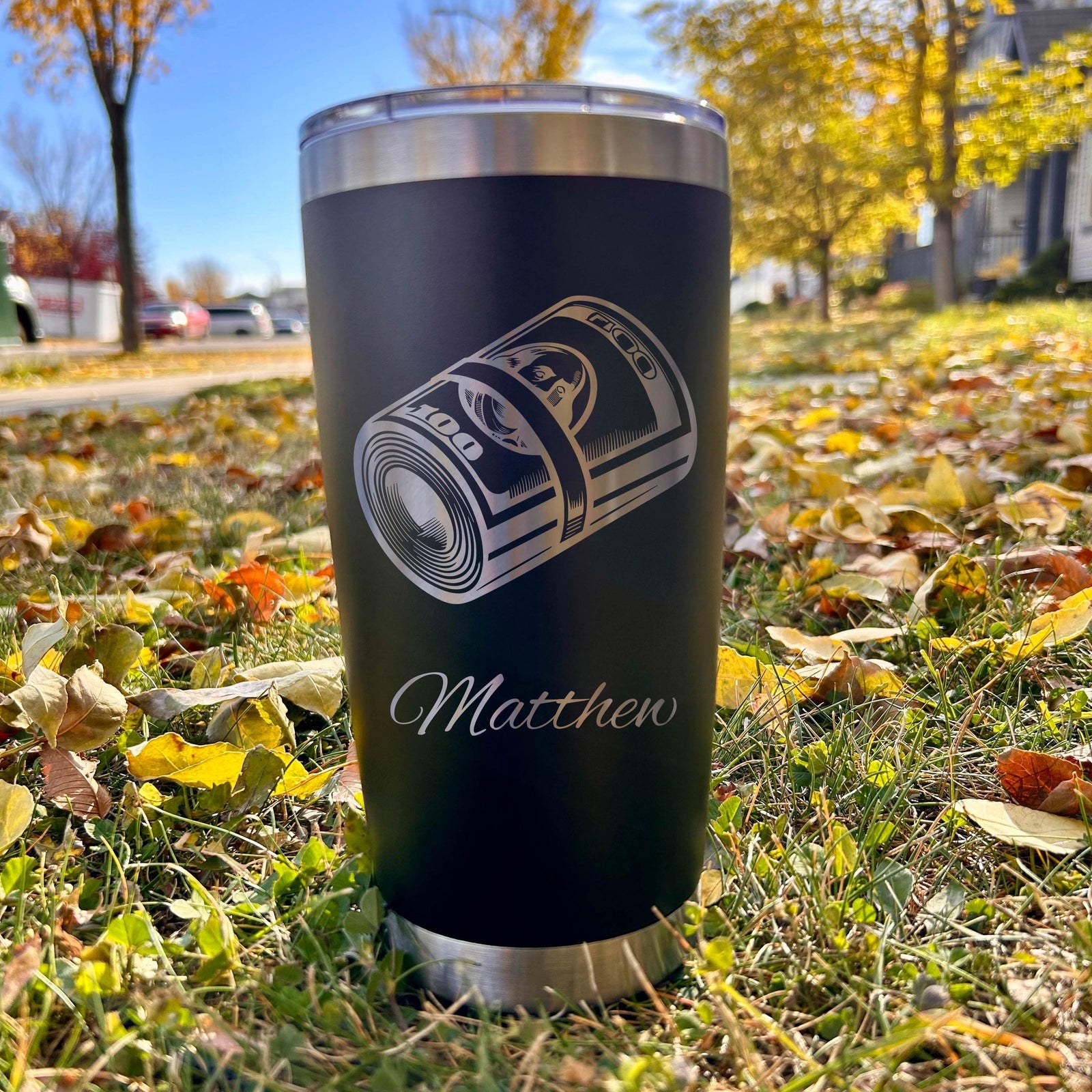 Money Roll 20oz Engraved Tumbler