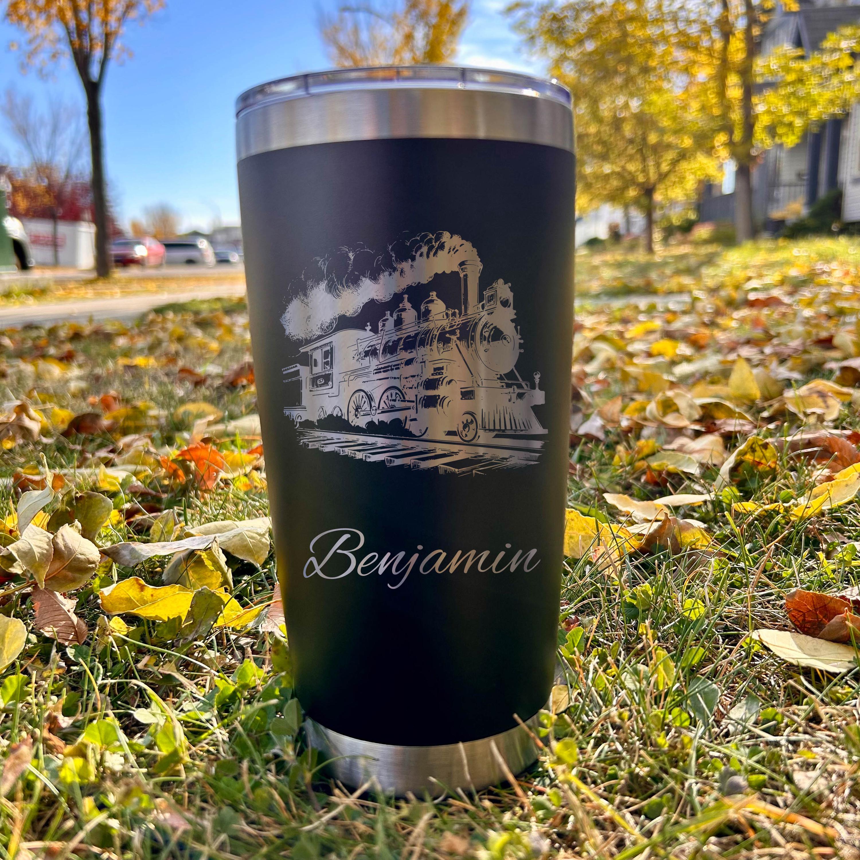 Steam Engine Train 20oz Engraved Tumbler