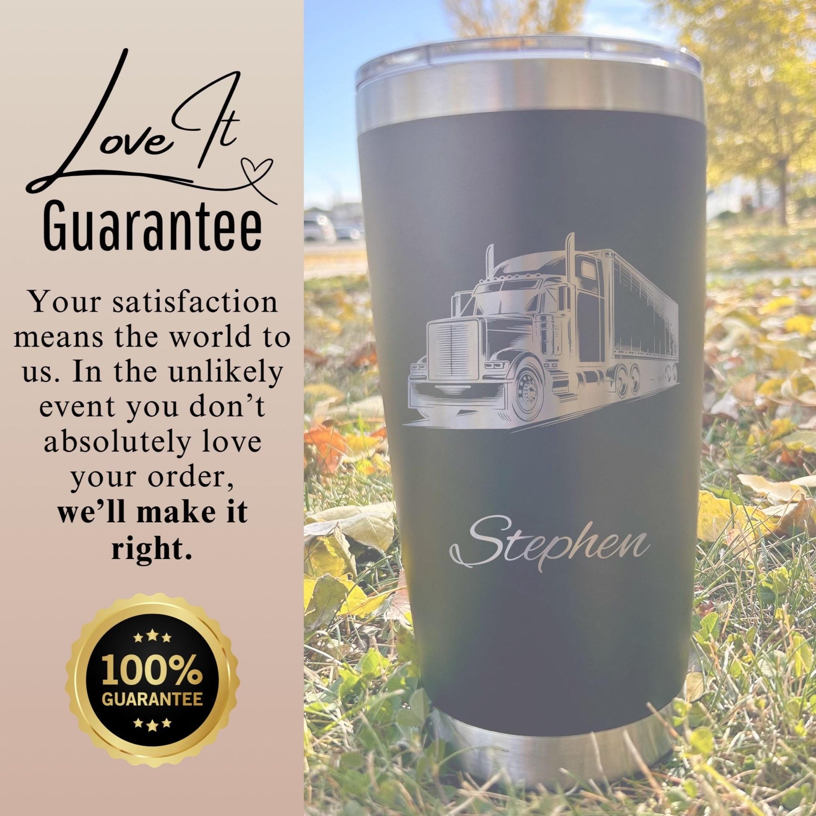 Truck 20oz Engraved Tumbler