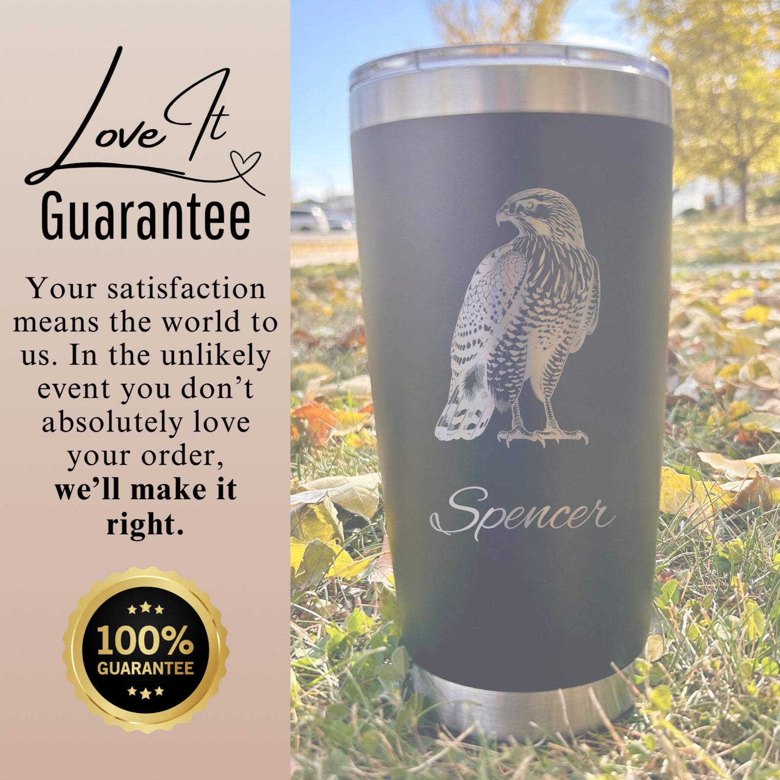 Hawk 20oz Engraved Tumbler