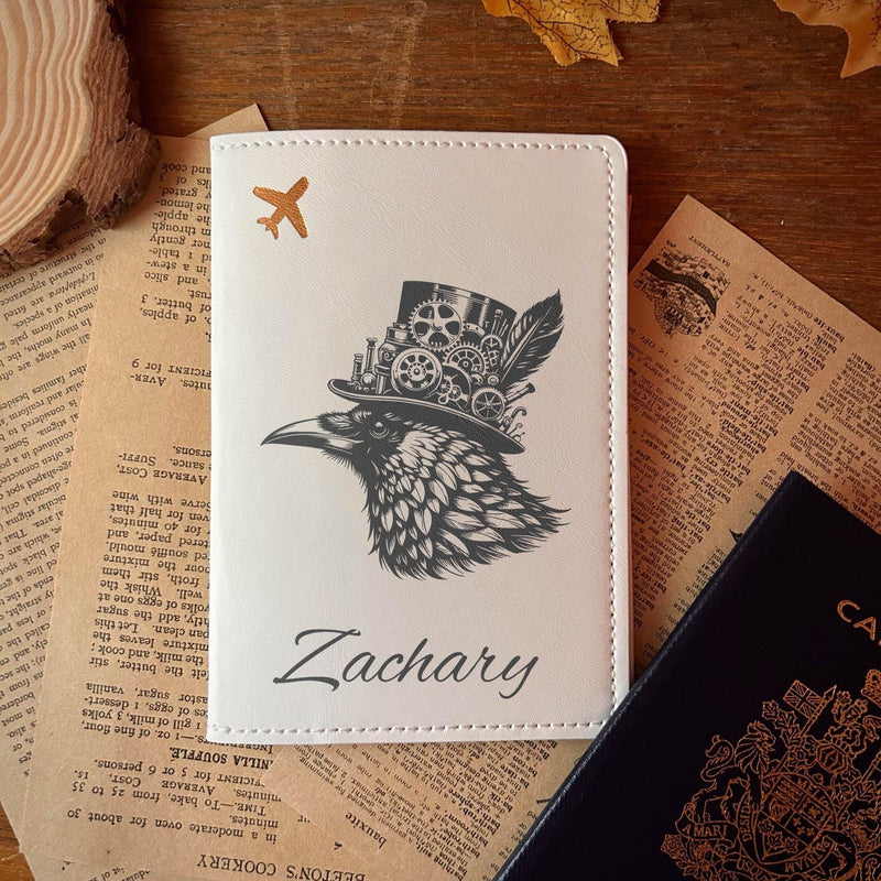 Steampunk Raven Passport Cover – Design #2