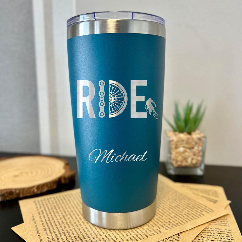 Cyclist 20oz Engraved Tumbler
