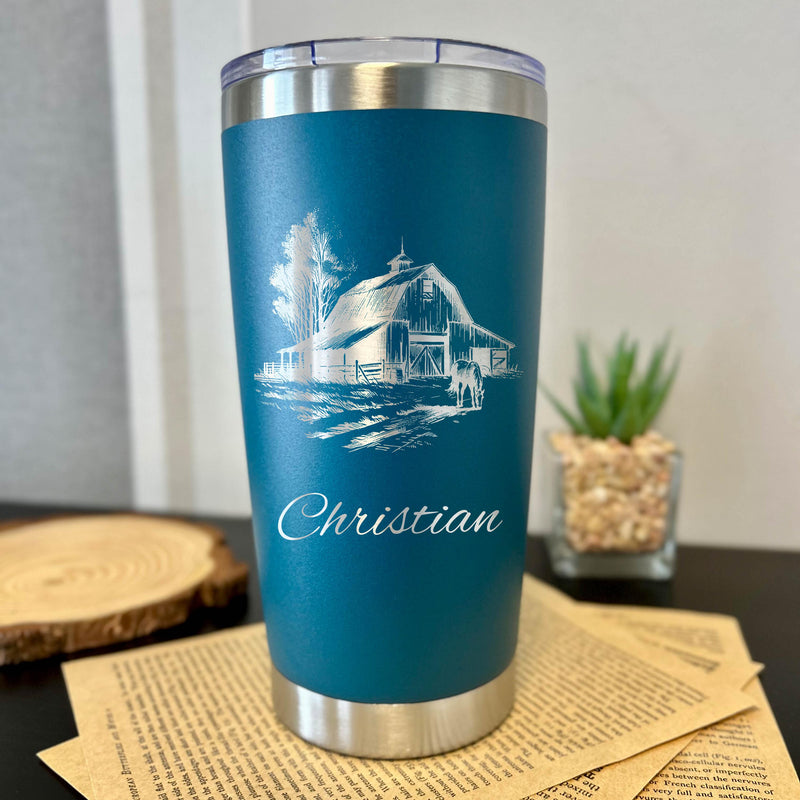 Barn and Horse 20oz Engraved Tumbler