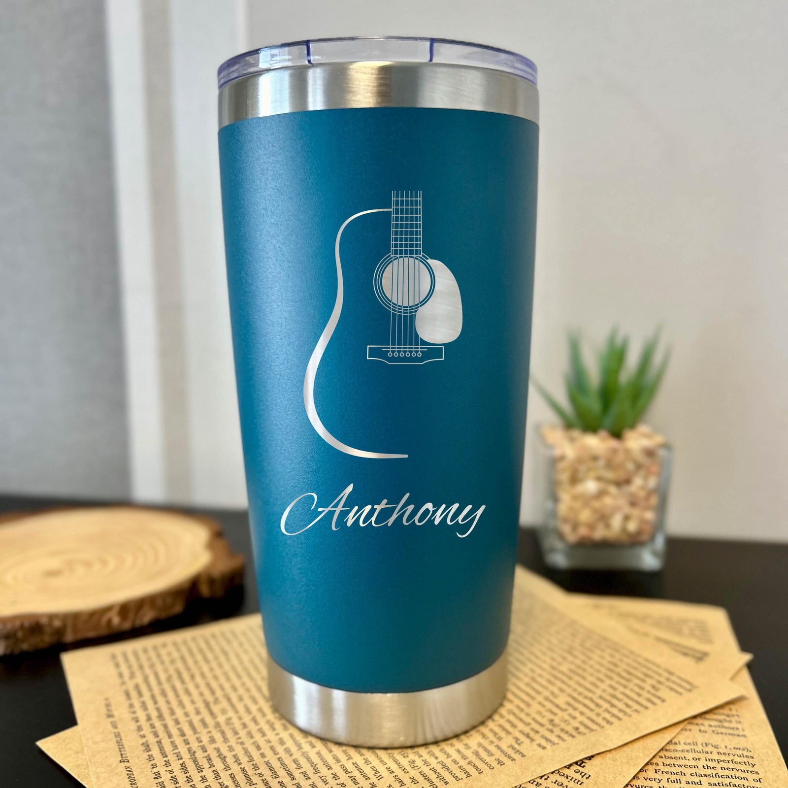 Acoustic Guitar 20oz Engraved Tumbler