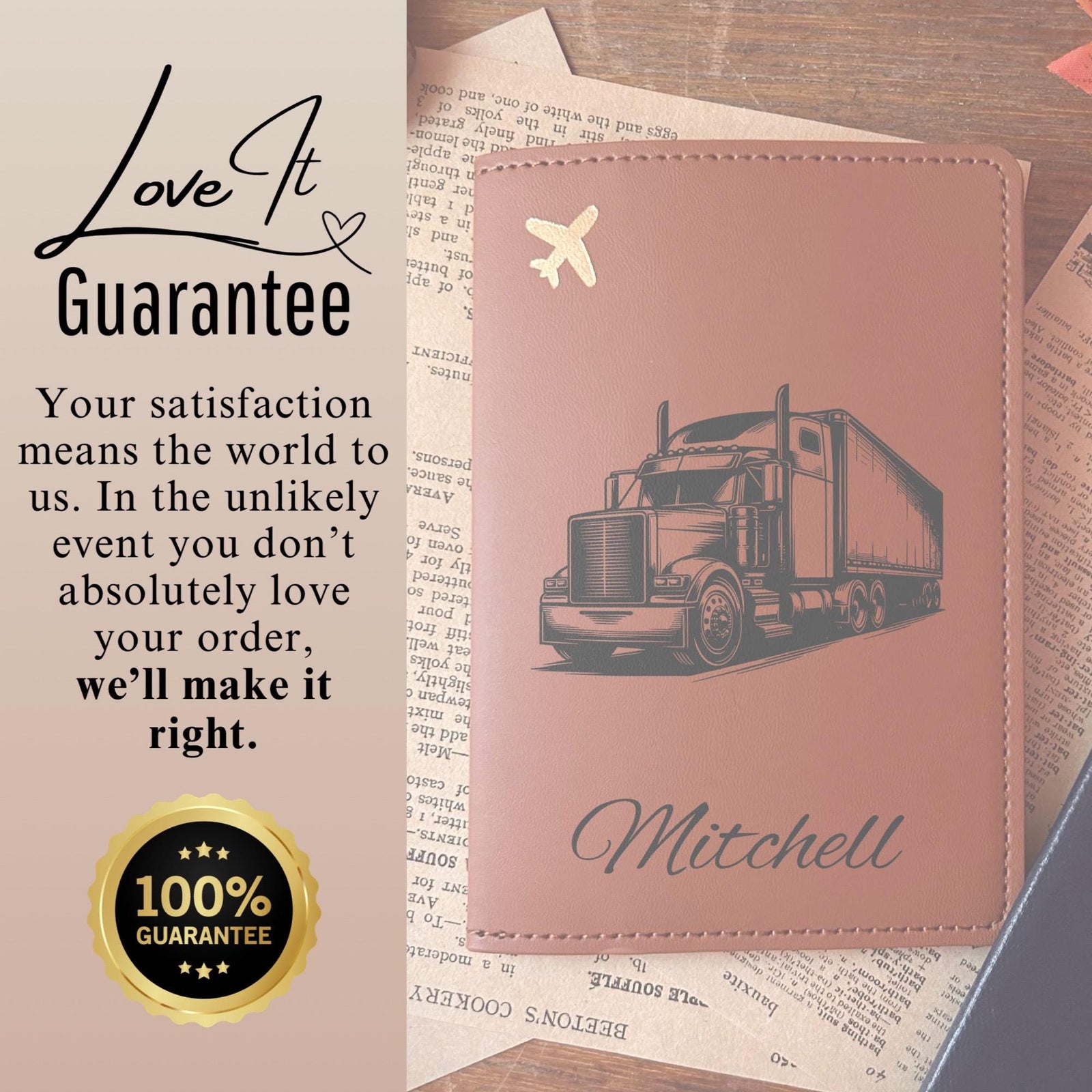 Semi Truck Passport Cover – Design #23