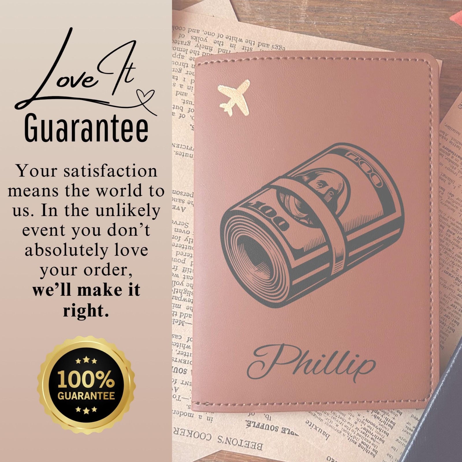 Money Roll Passport Cover – Design #17
