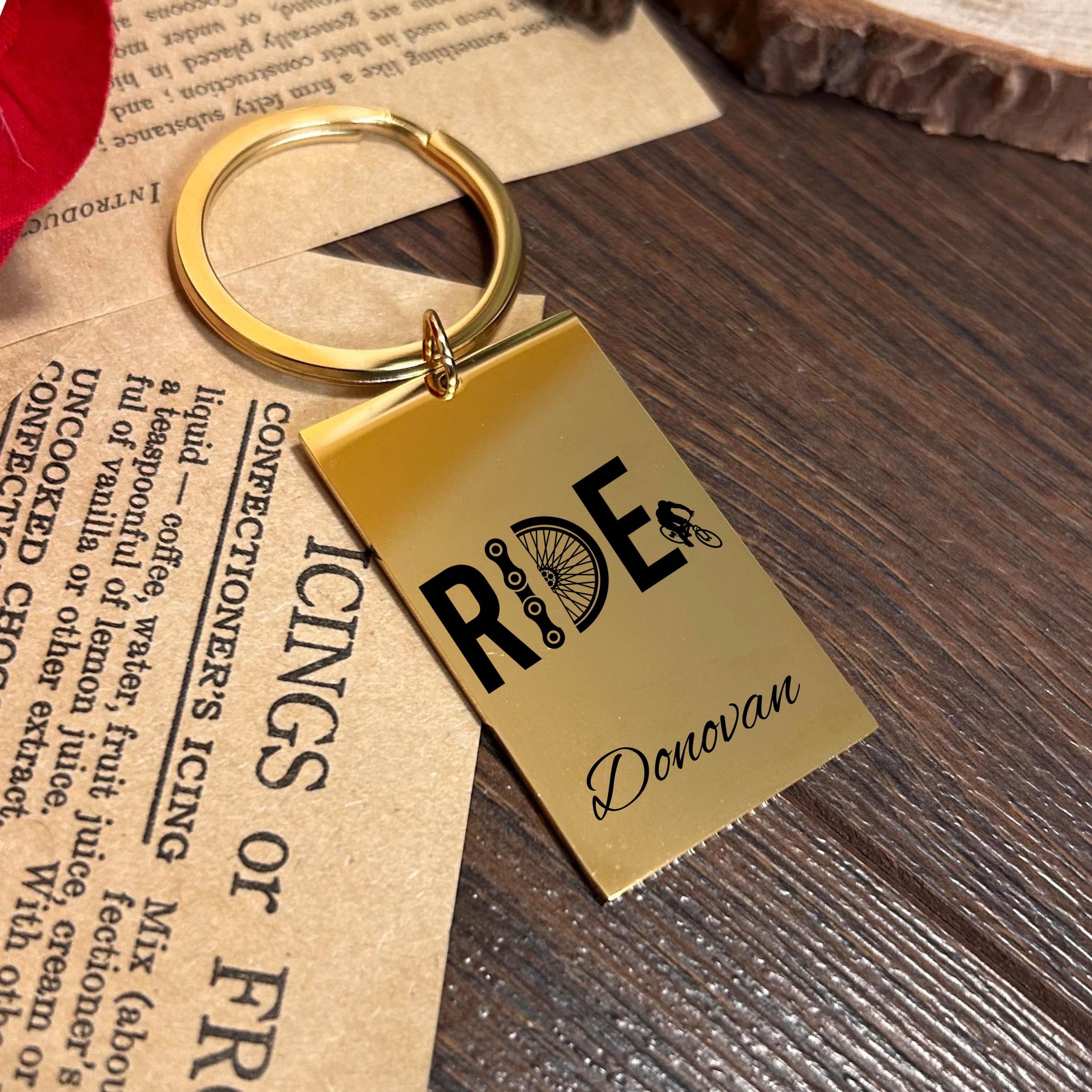 Cyclist Keychain Stainless Steel