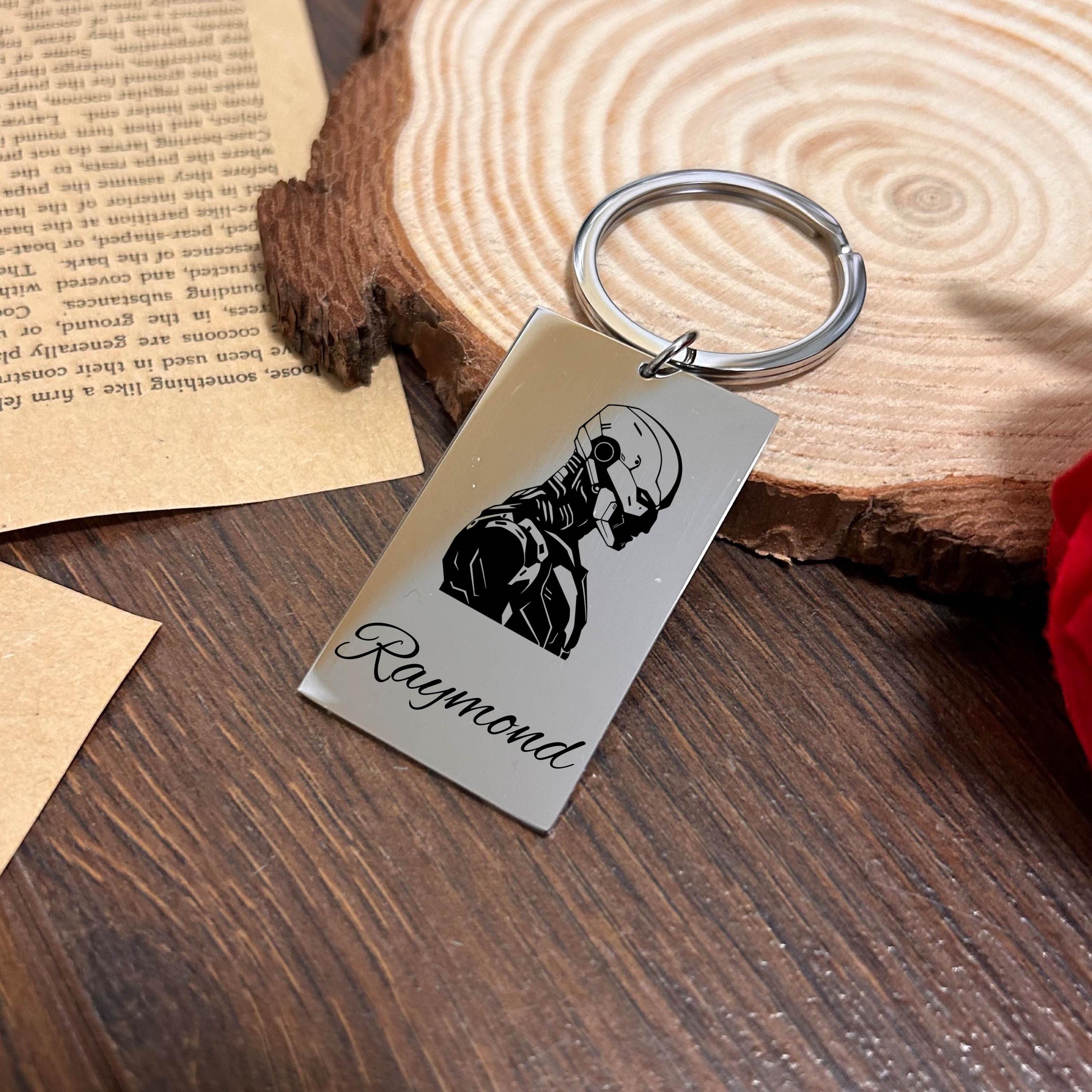 Cyborg Keychain Stainless Steel