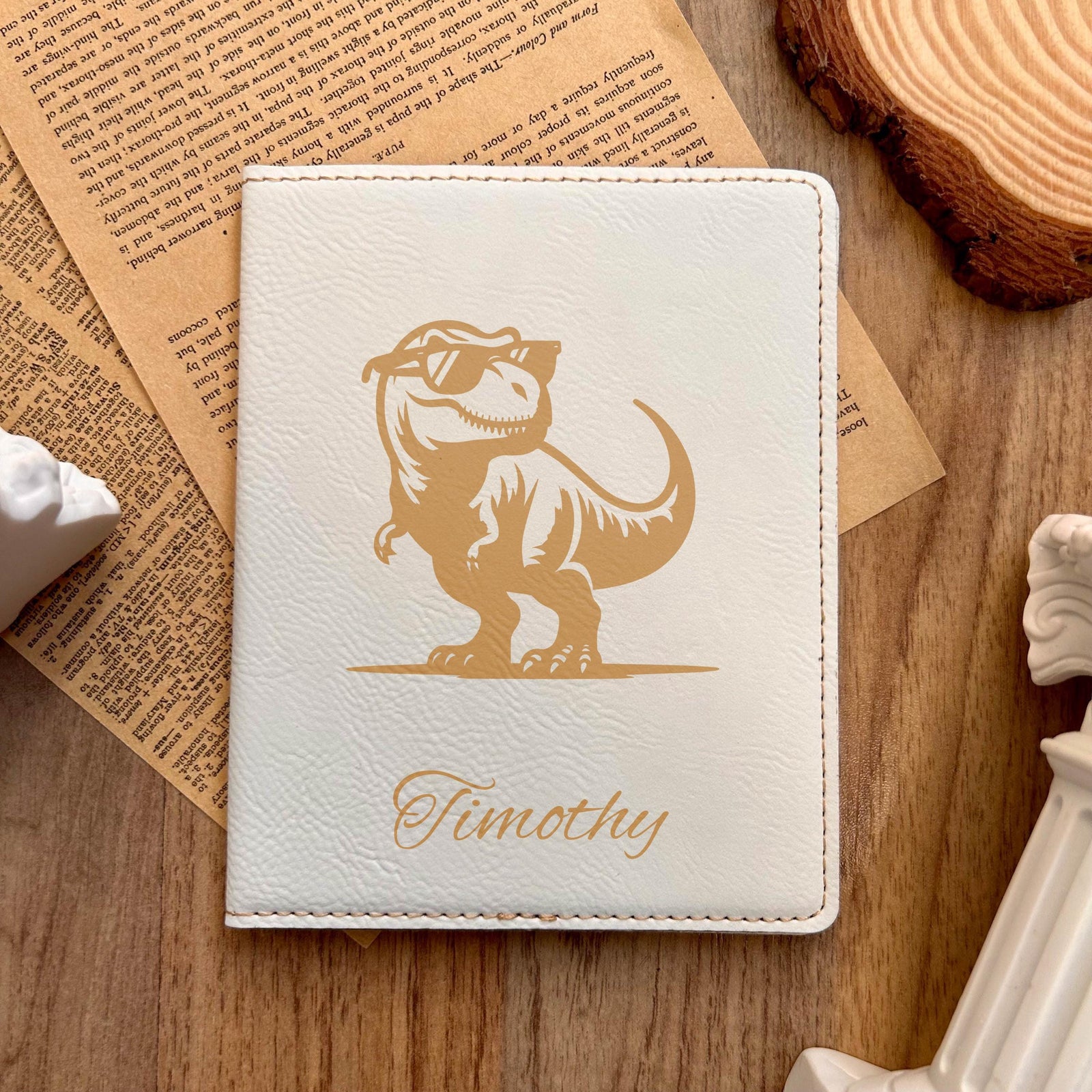 Gold T-Rex Passport Cover – Design #28
