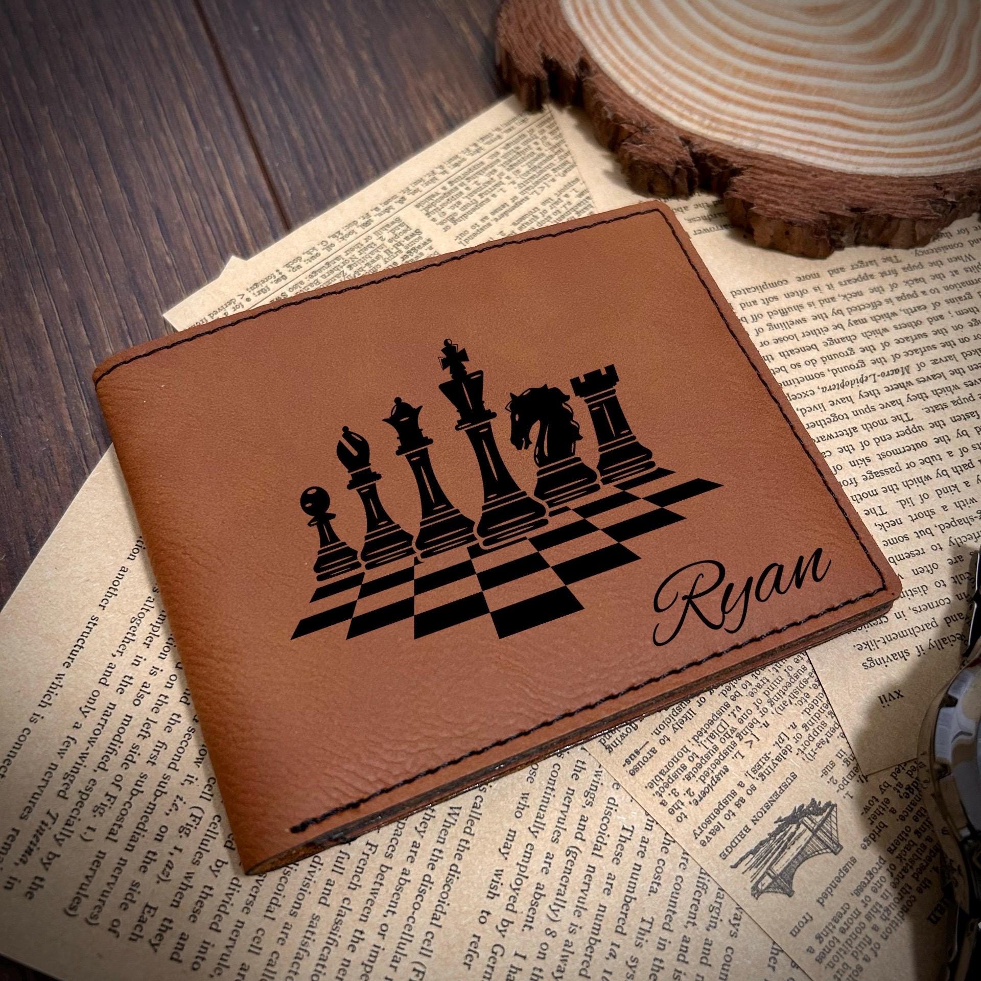 Chess Pieces Leather Wallet