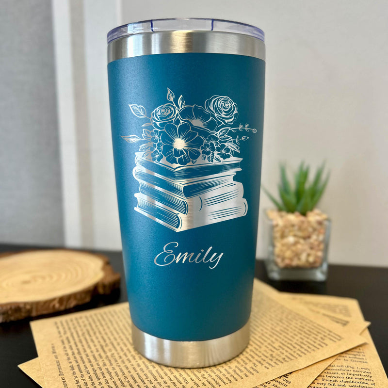 Book and Roses 20oz Engraved Tumbler