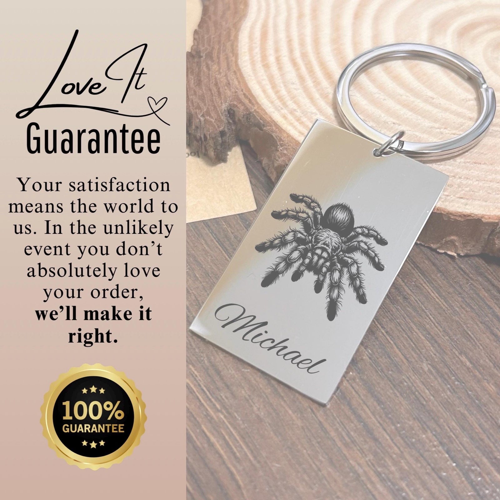 Spider Keychain Stainless Steel