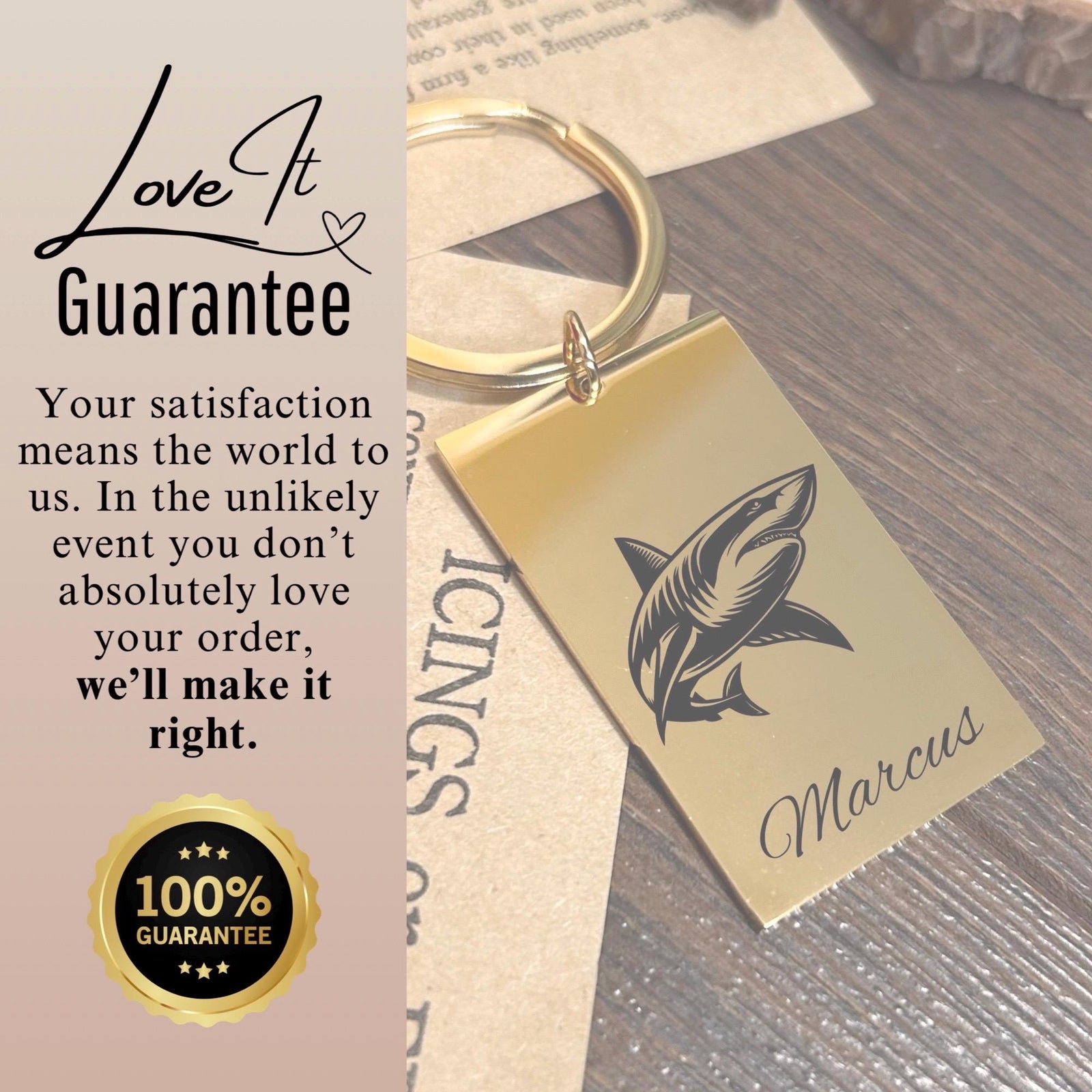 Shark Keychain Stainless Steel