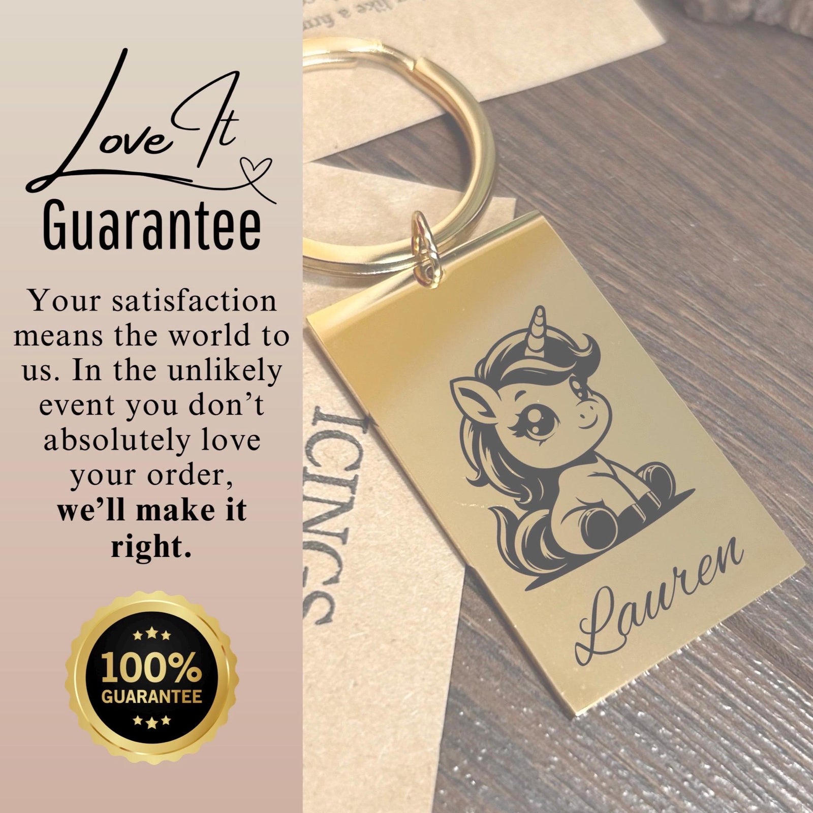 Unicorn Keychain Stainless Steel