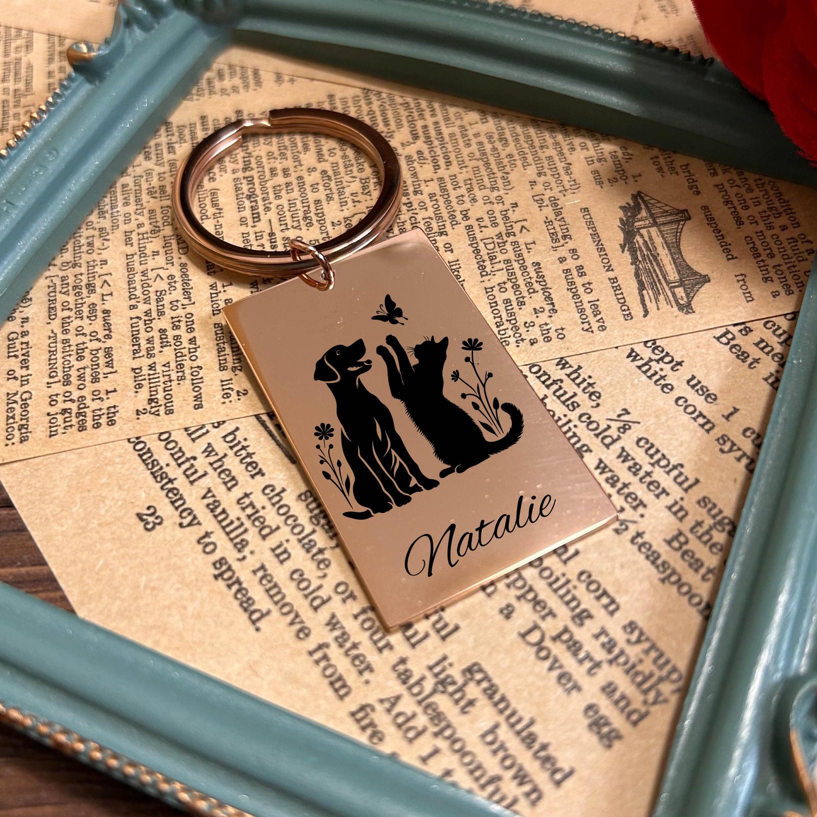 Dog & Cat Keychain Stainless Steel