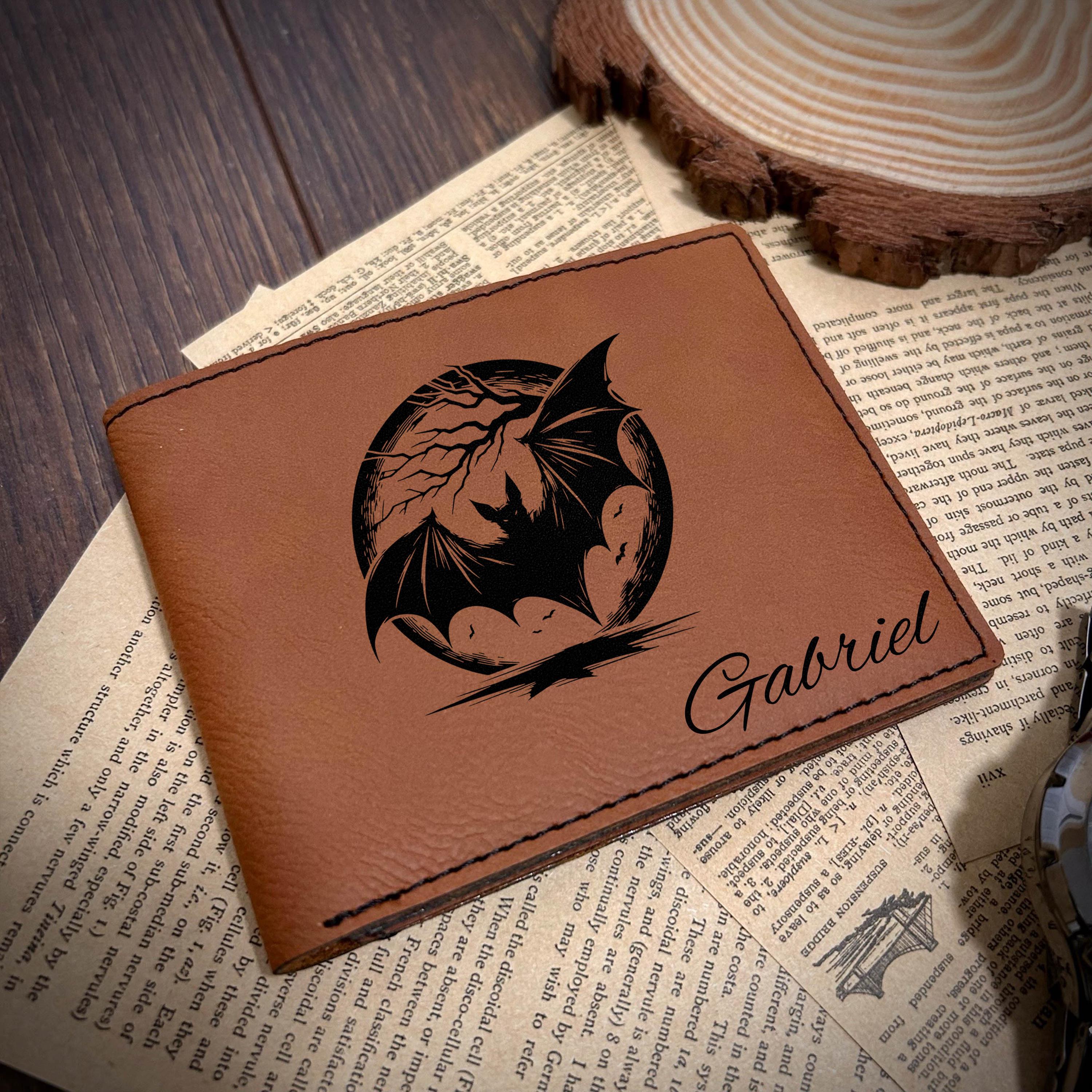 Bat Leather Wallet – Design #1
