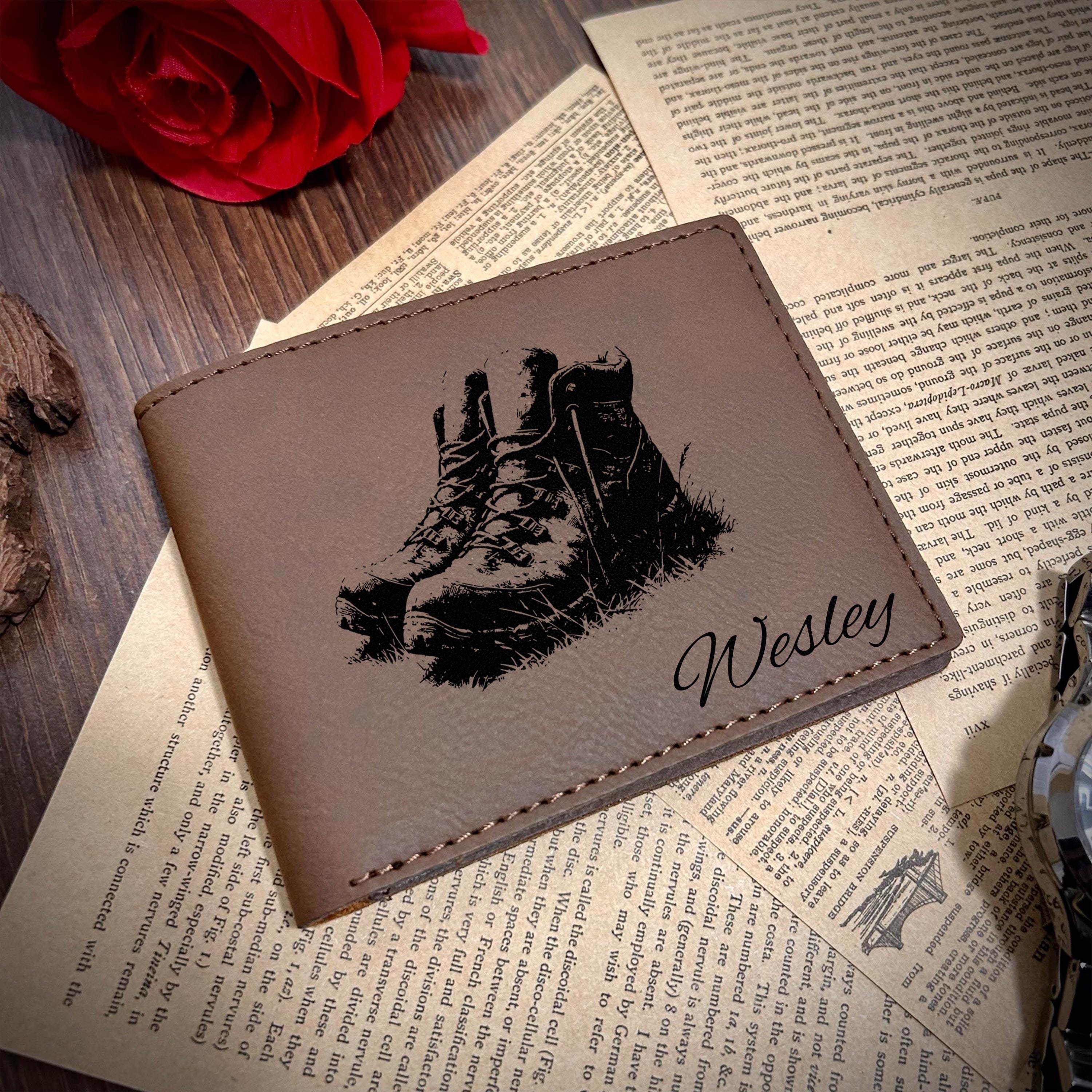 Hiker Boots Leather Wallet – Design #15